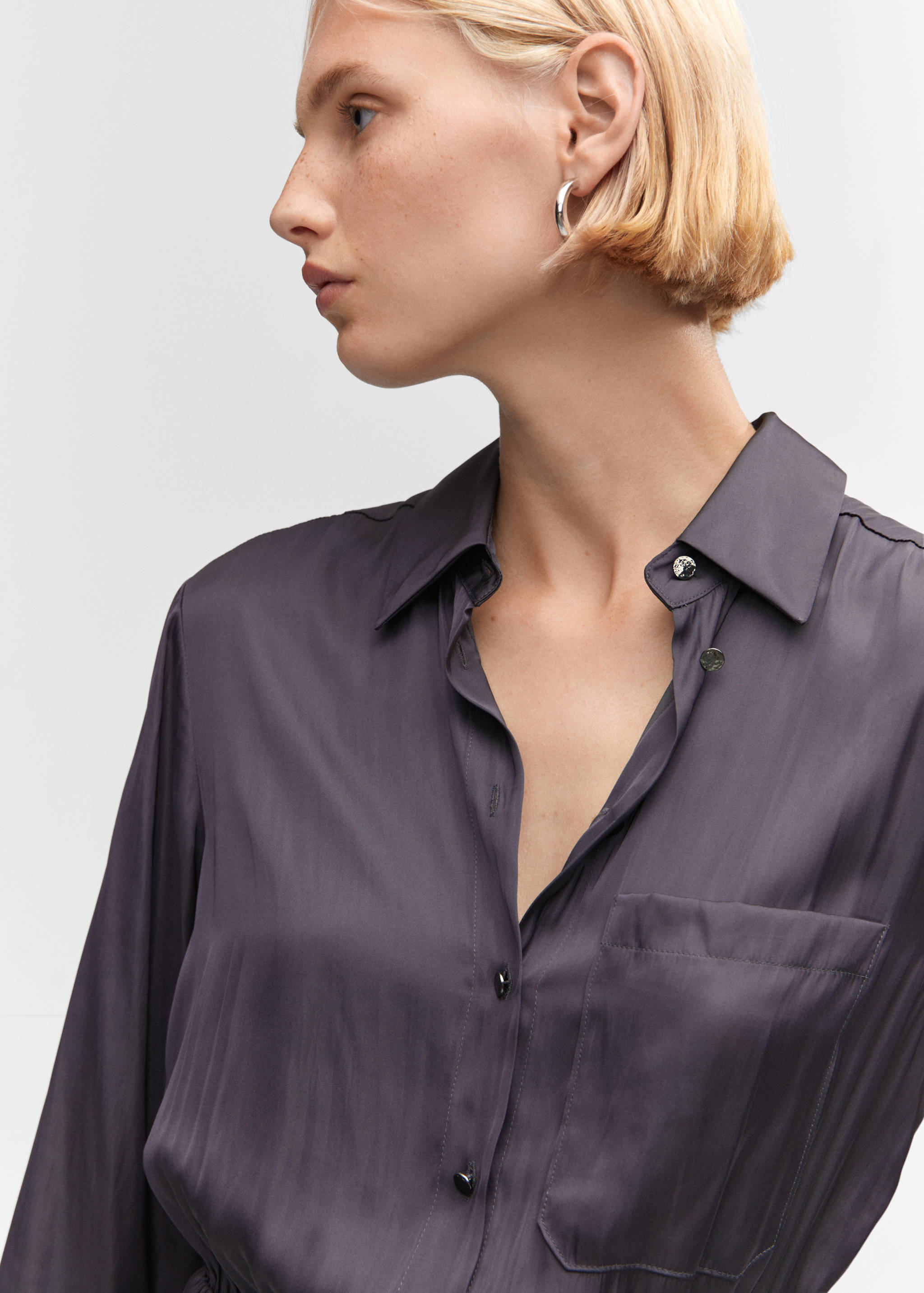 Granota llarga camisera setinada - Detall de l'article 1