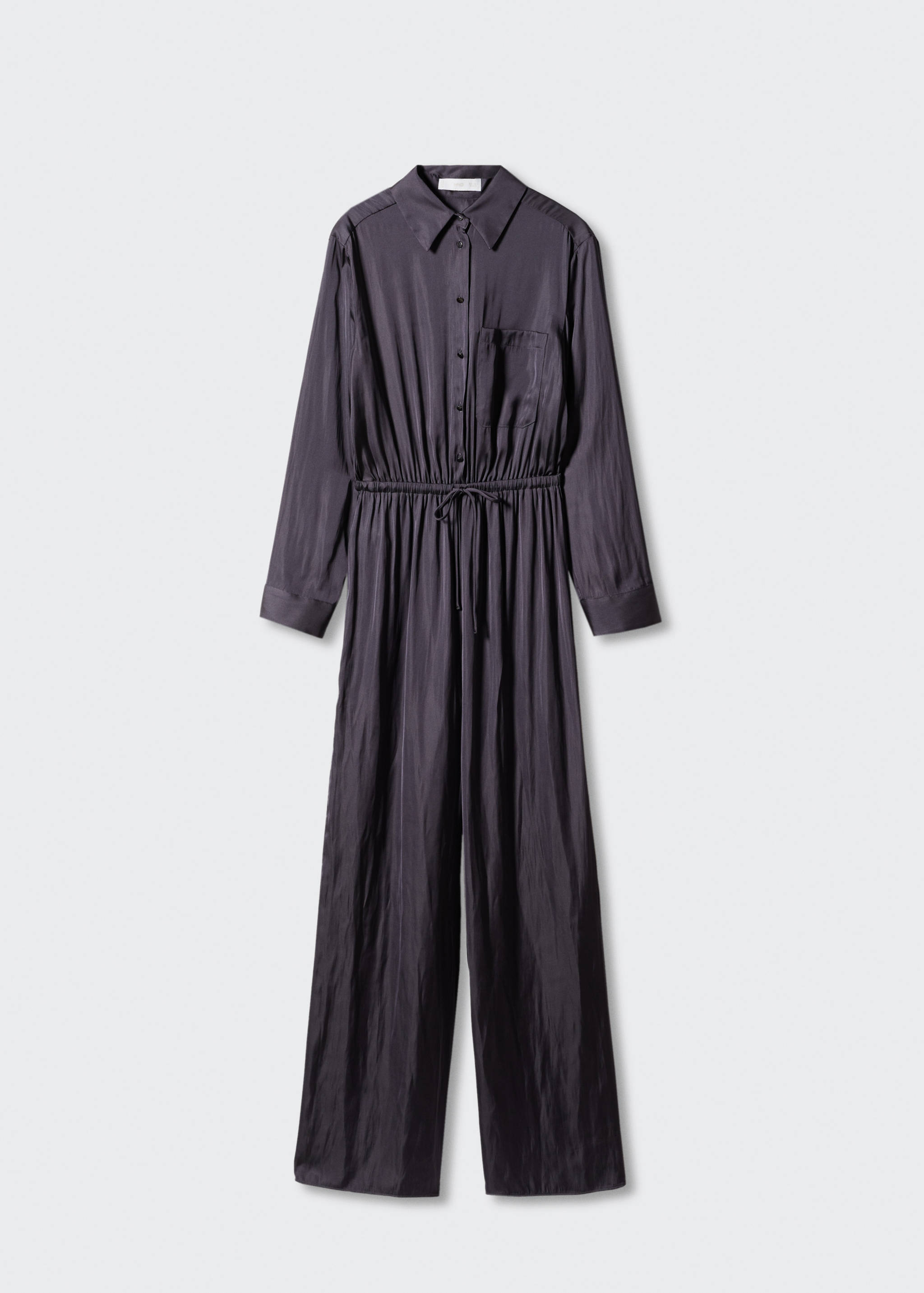 Long satin shirt jumpsuit - Article without model