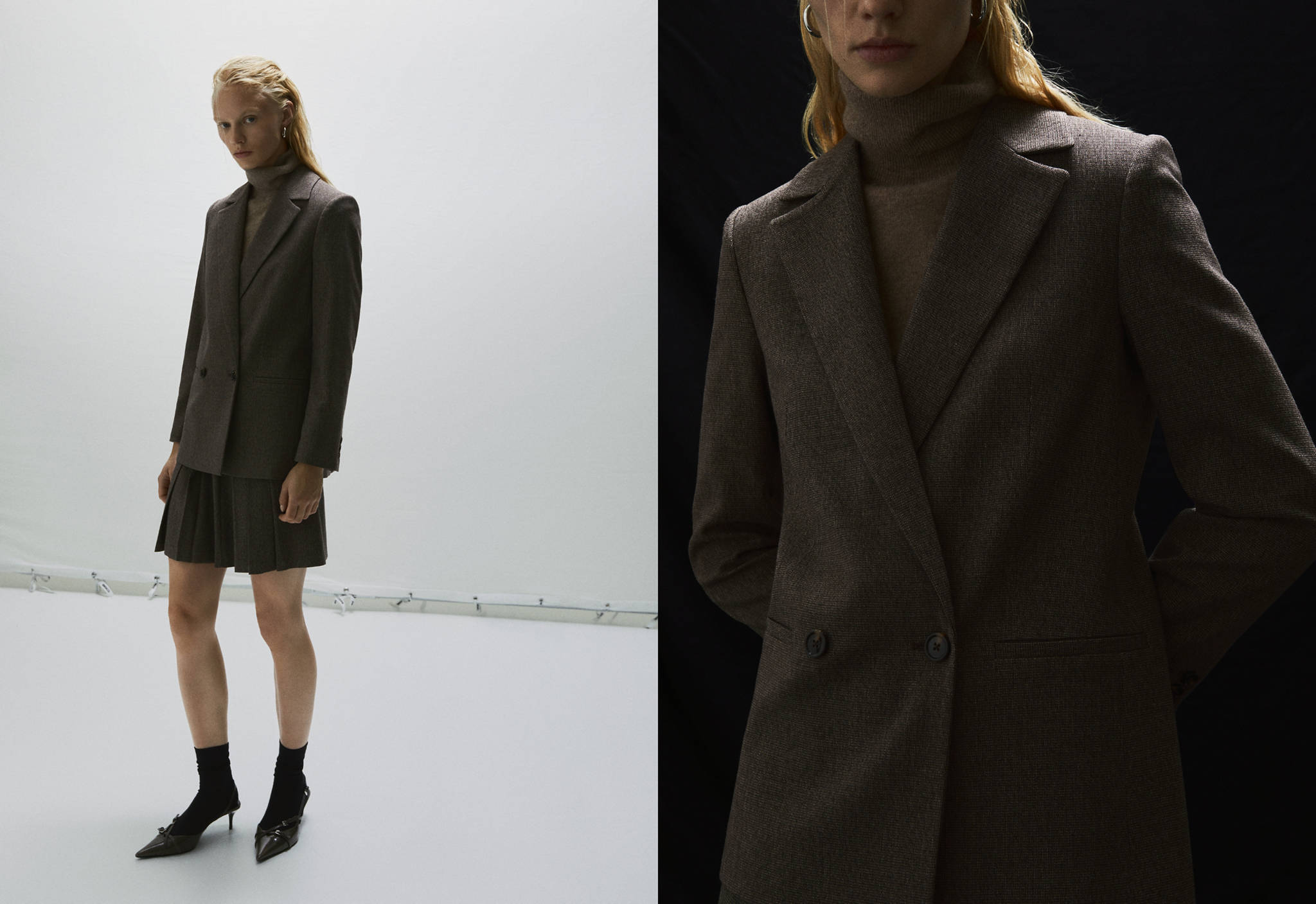 Double-breasted blazer with button - Panoramic plane