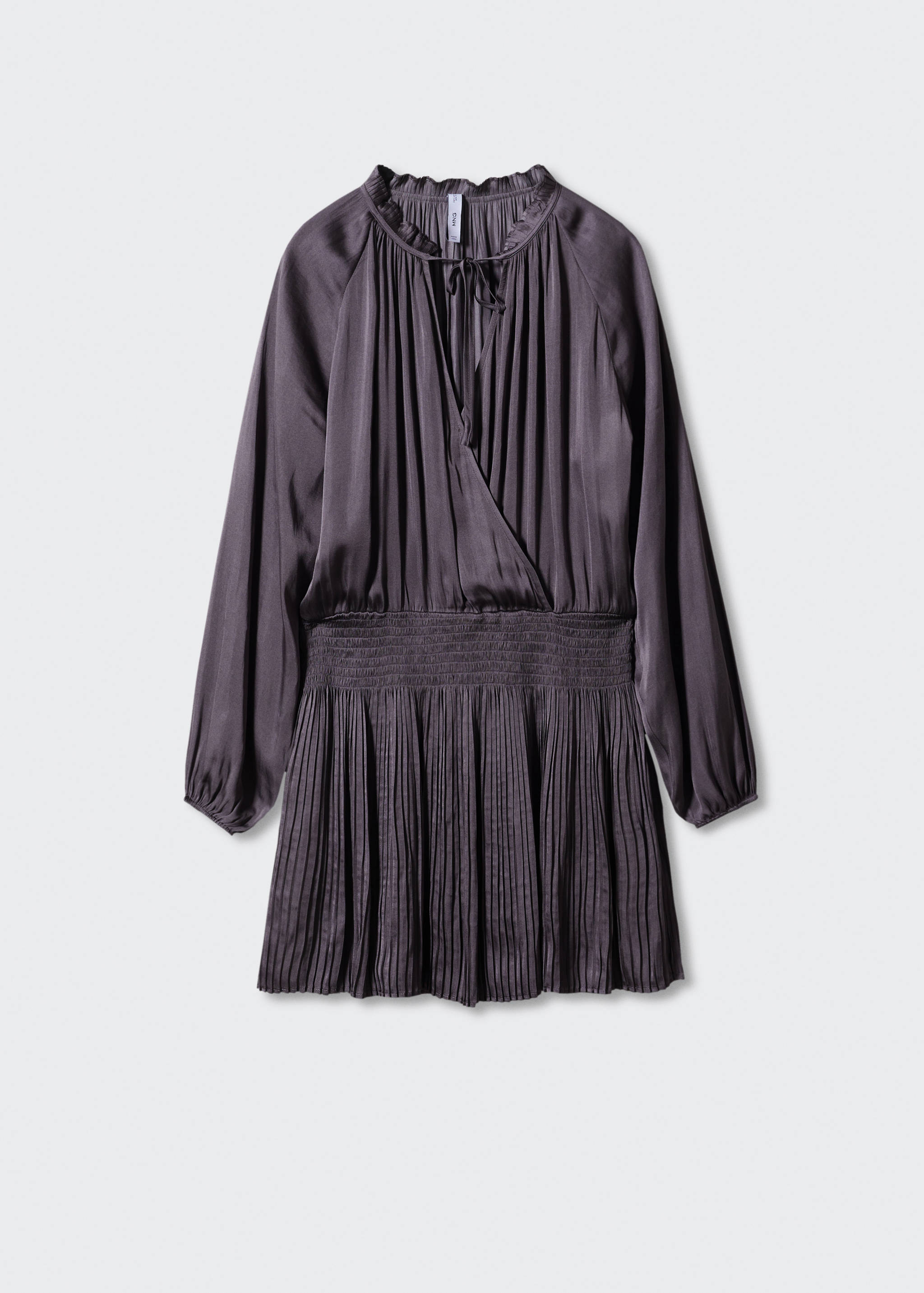 Satiniertes Plissée-Kleid - Artikel ohne Model