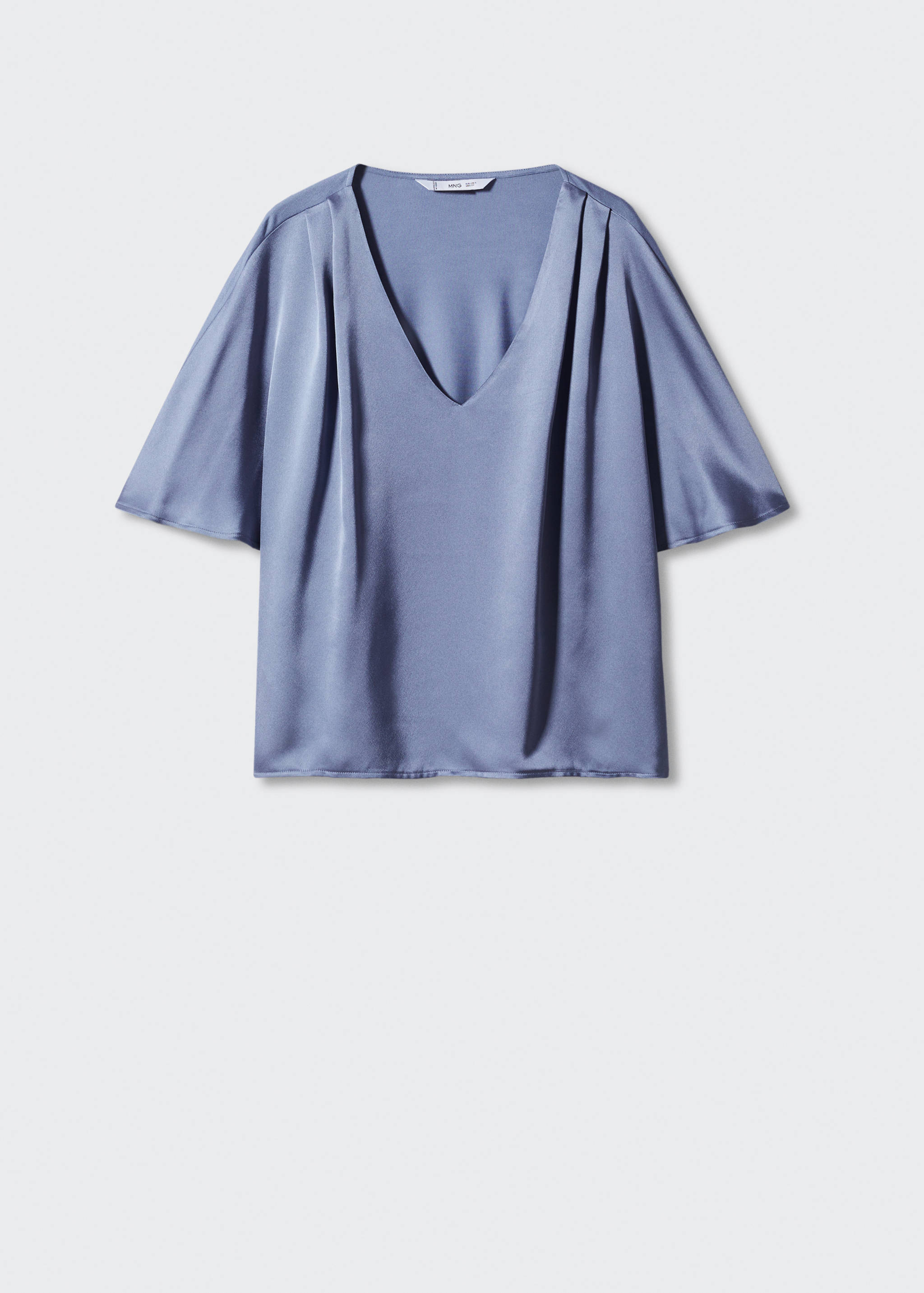 Short-sleeved satin blouse - Article without model