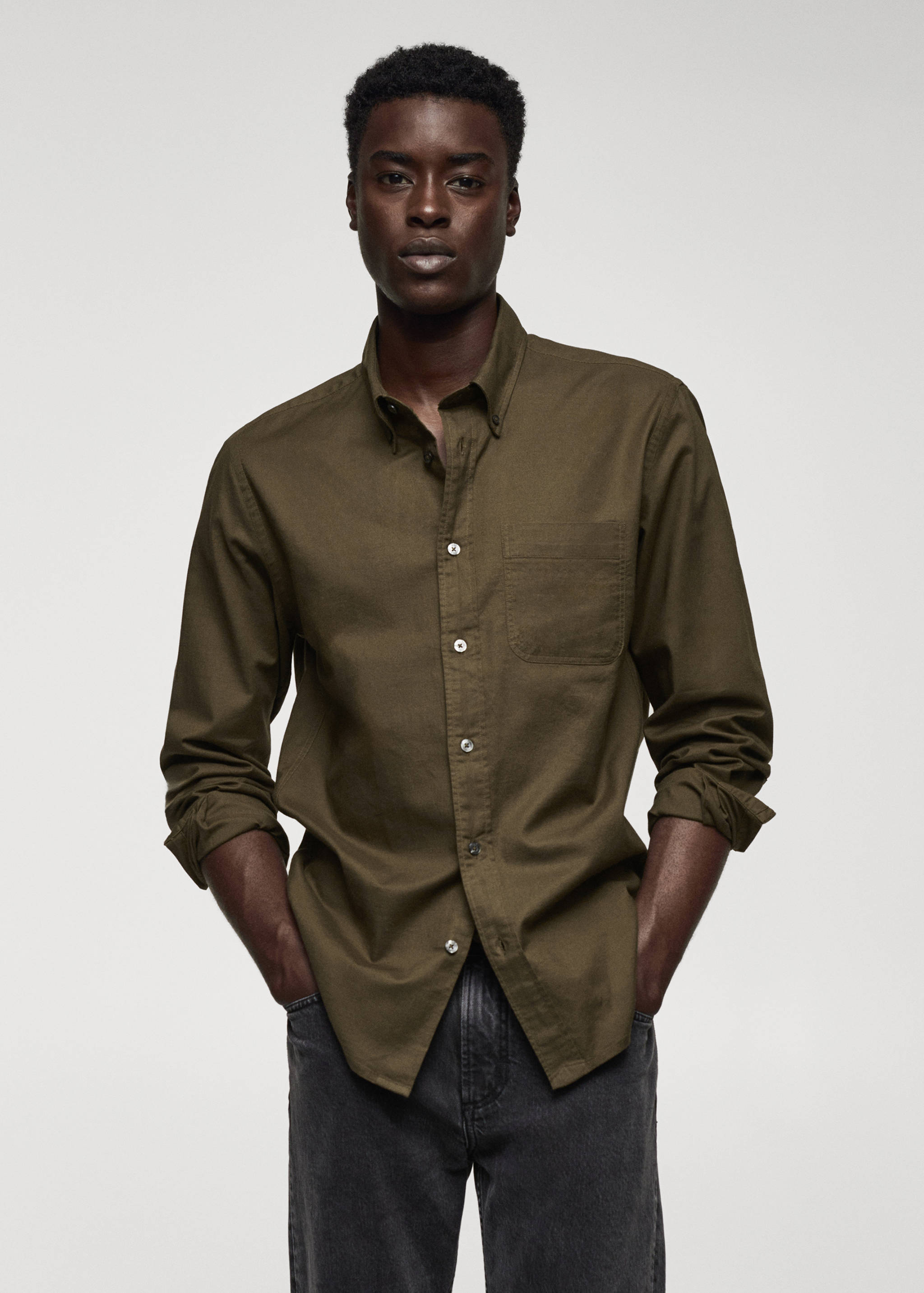 Regular fit Oxford cotton shirt - Medium plane
