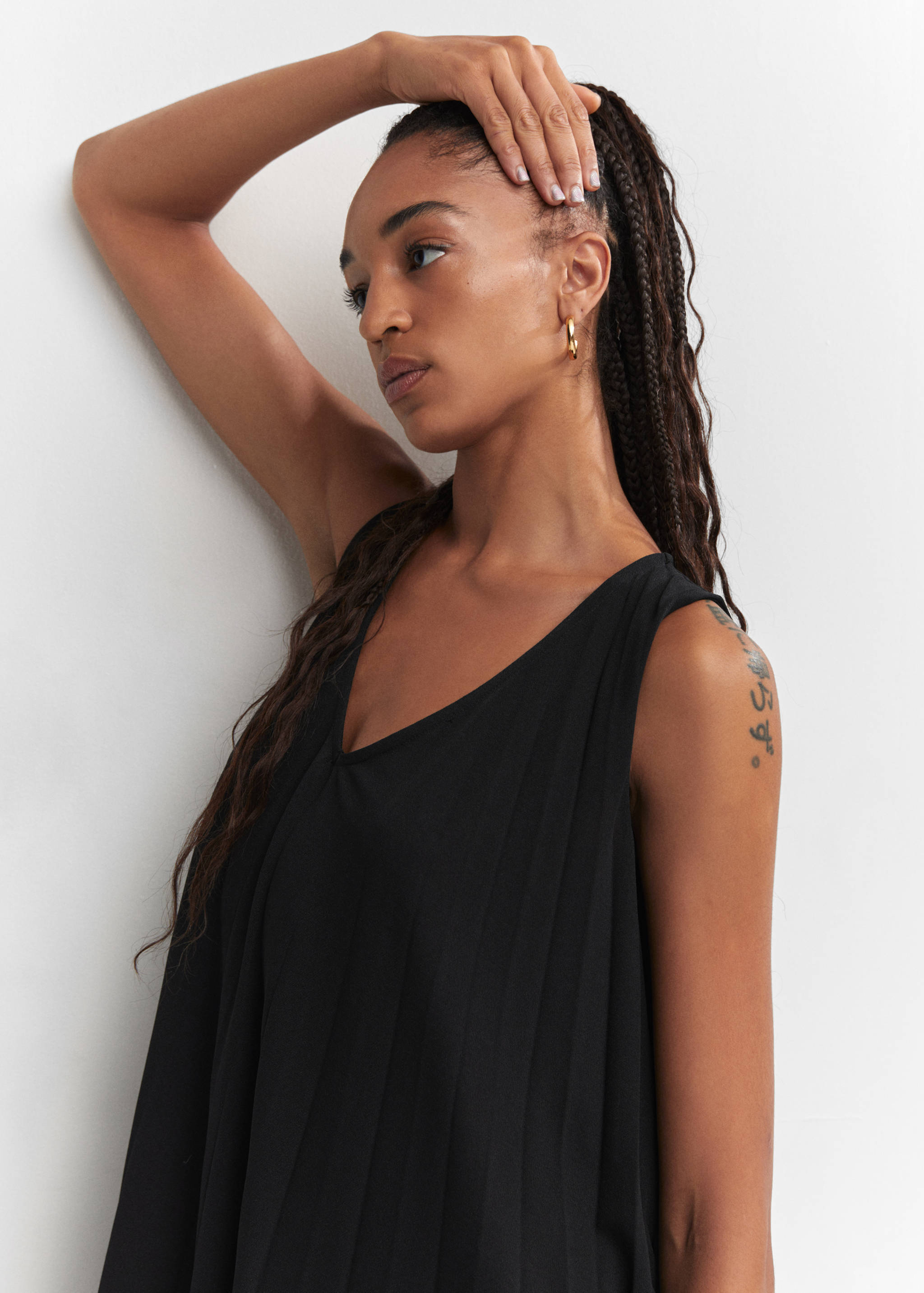 Vestido midi plisado - Detalle del artículo 1