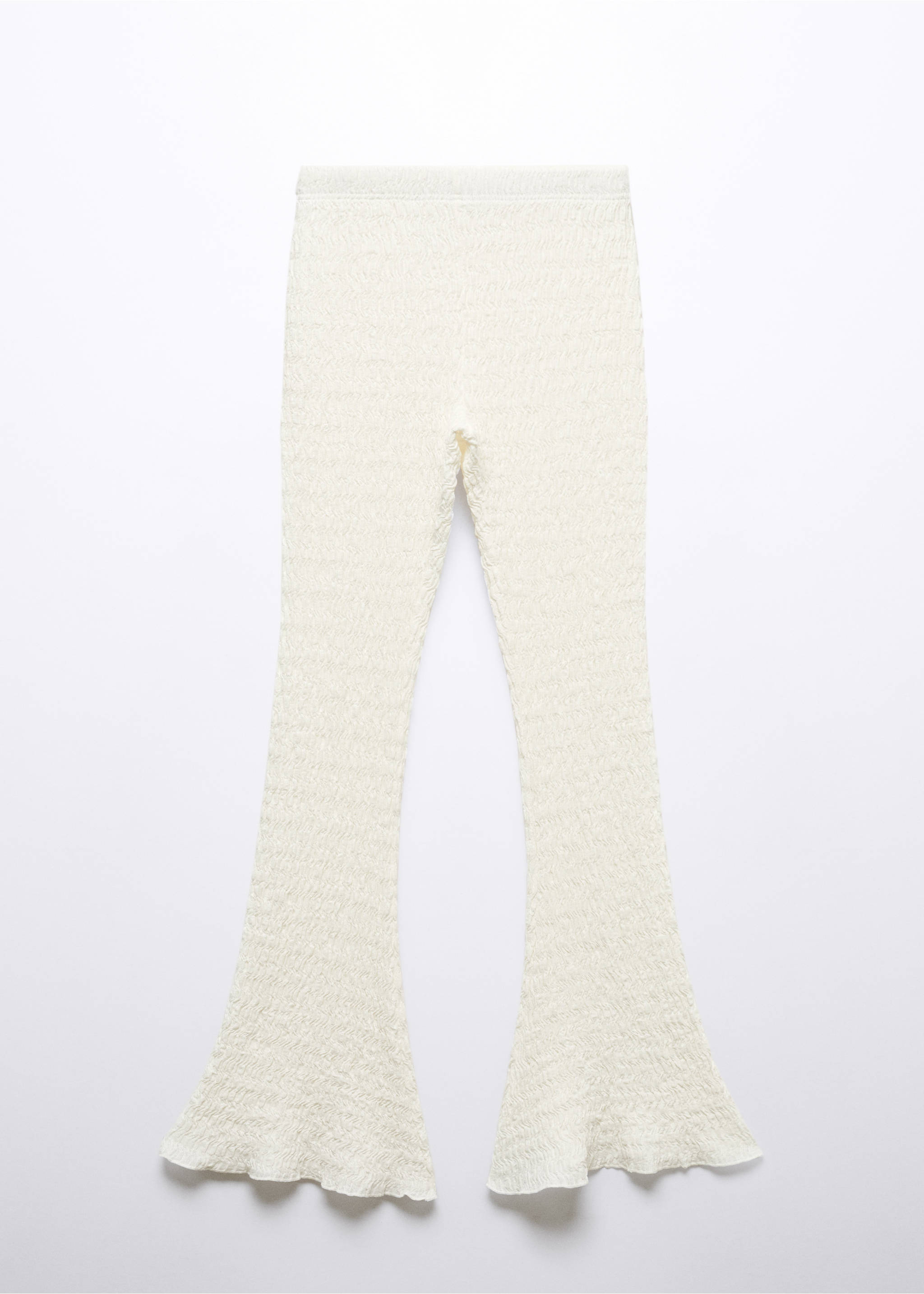 Flared textured trousers - Article without model, Ecru. Ref: 57094013-00.
