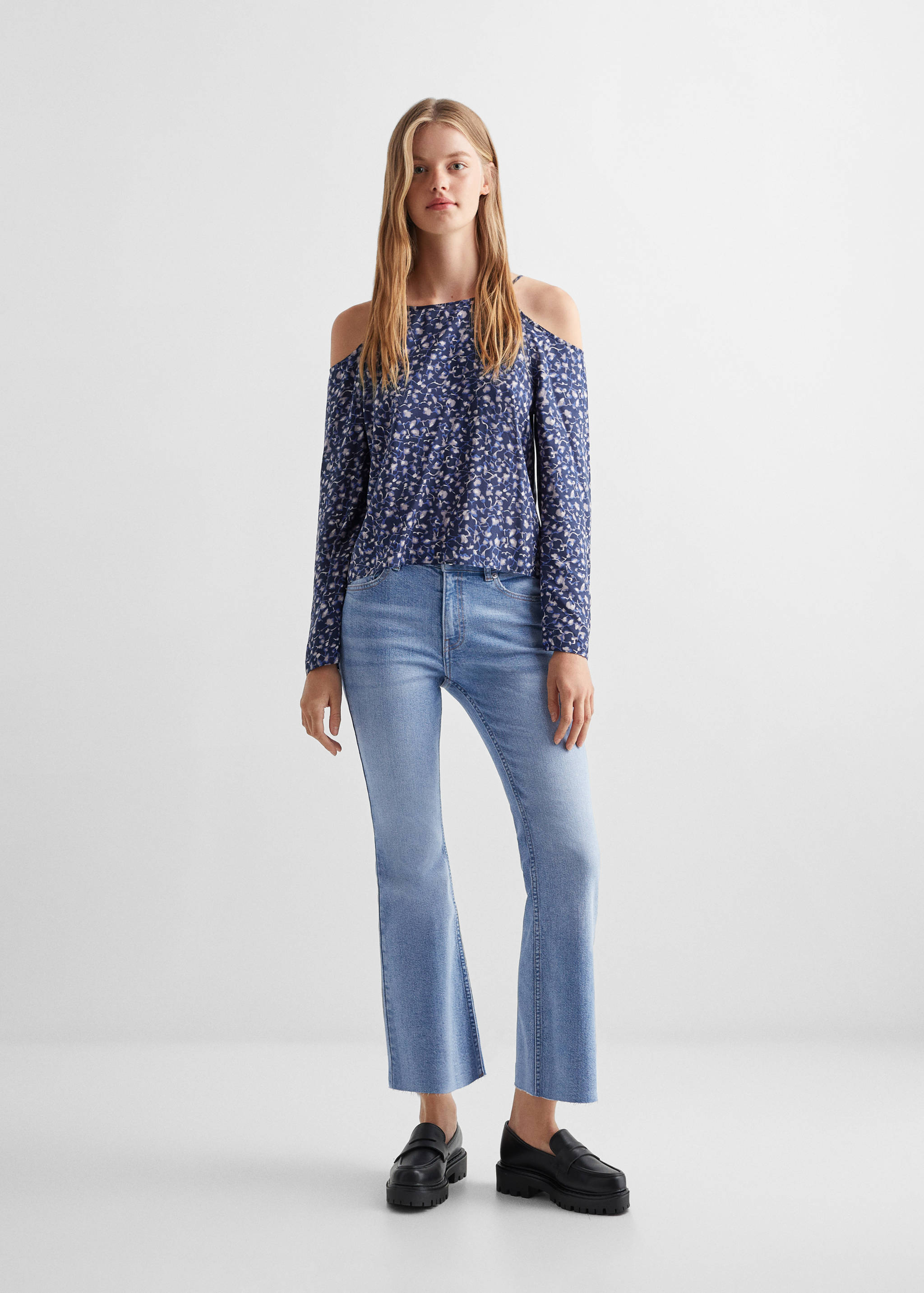 Blouse met print - Overzichtstekening