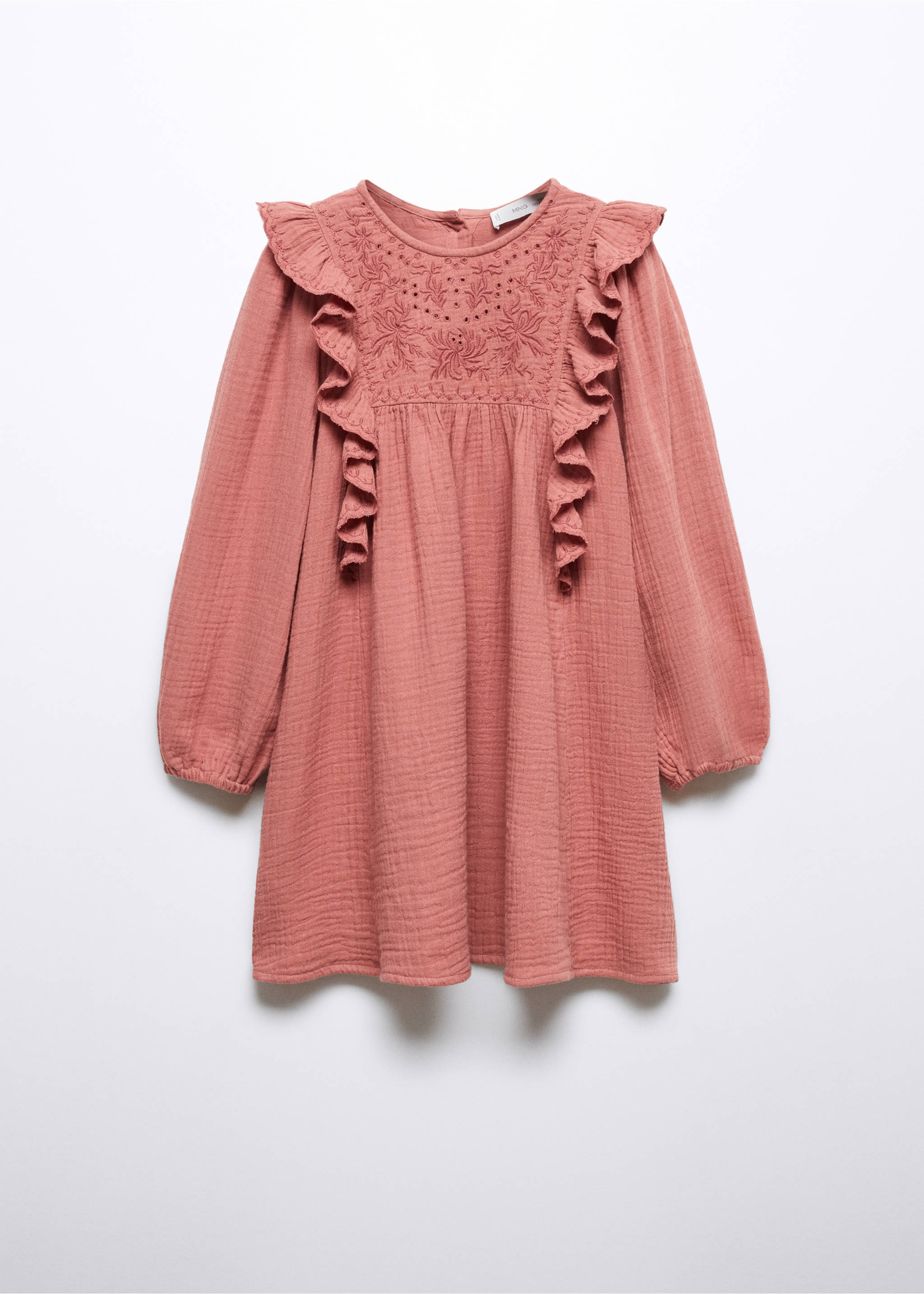 Robe plissée volants - Article sans modèle, Rose. Ref: 57094023-00.