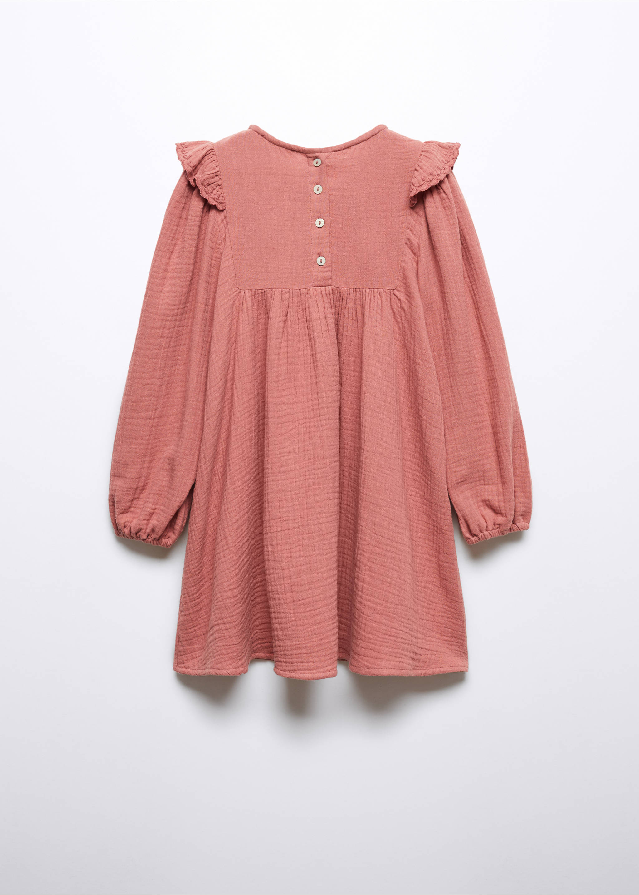Robe plissée volants - Verso de l’article, Rose. Ref: 57094023-00.