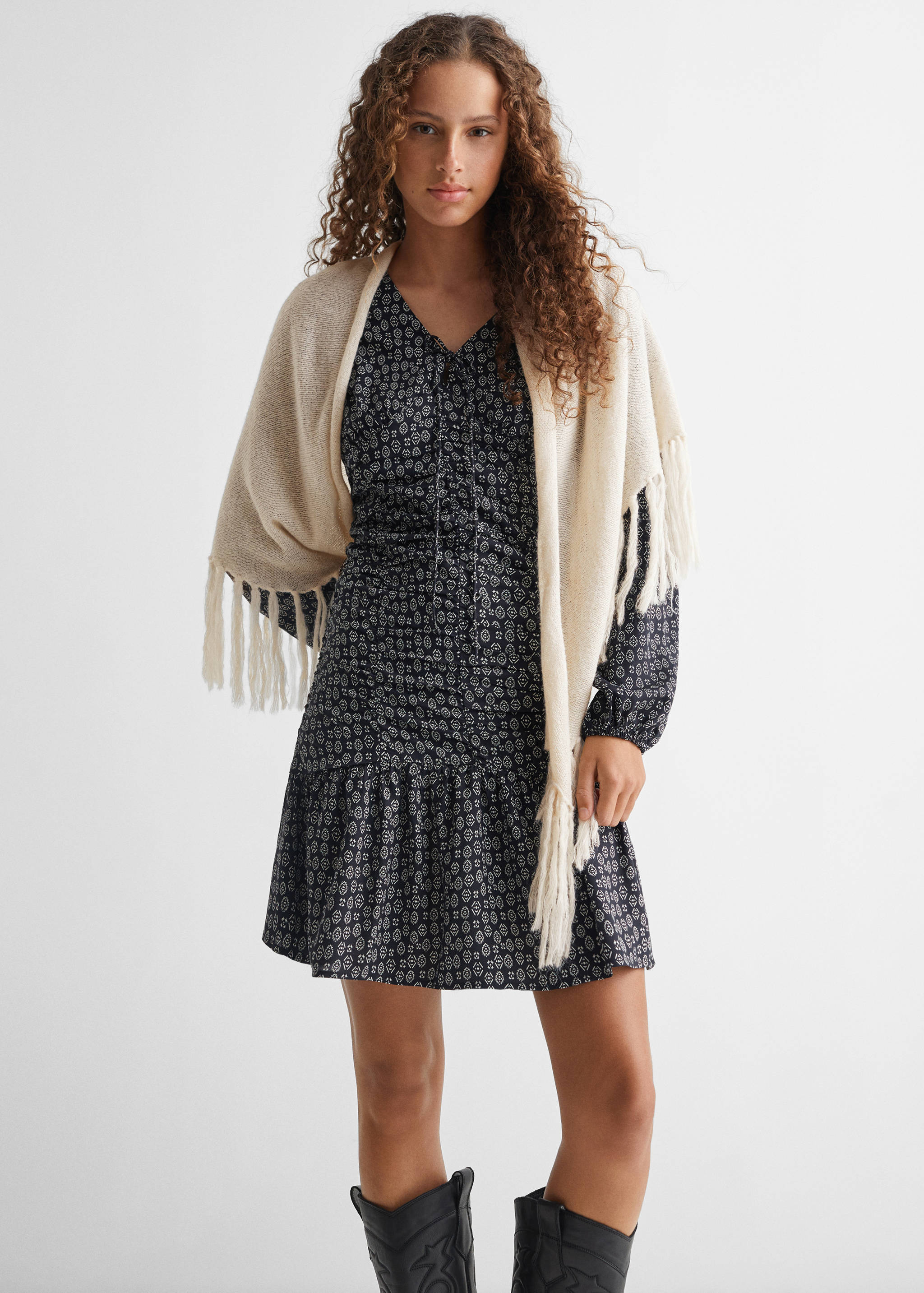 Fringed poncho - Medium plane