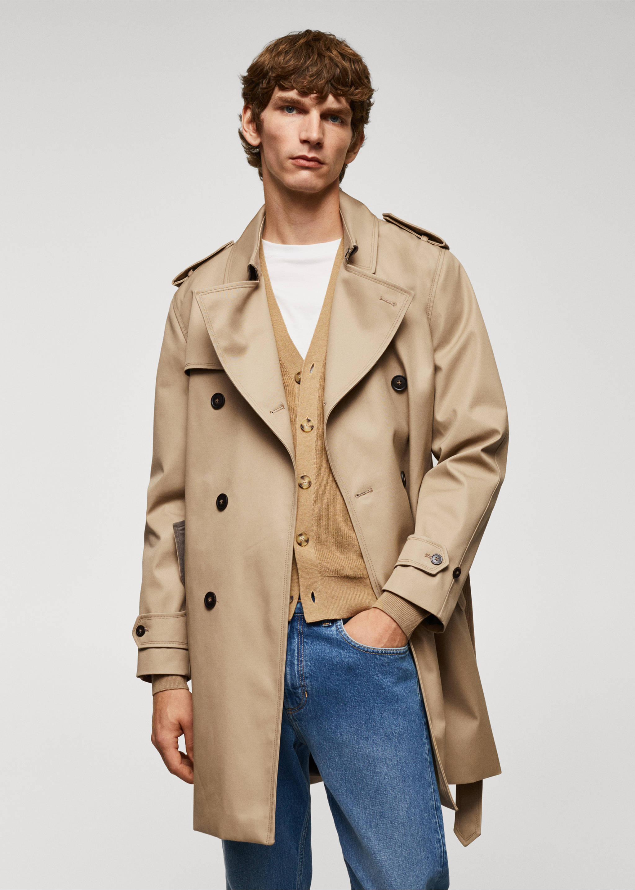 Classic water-repellent trench coat - Medium plane, Medium Brown. Ref: 57094384-00.