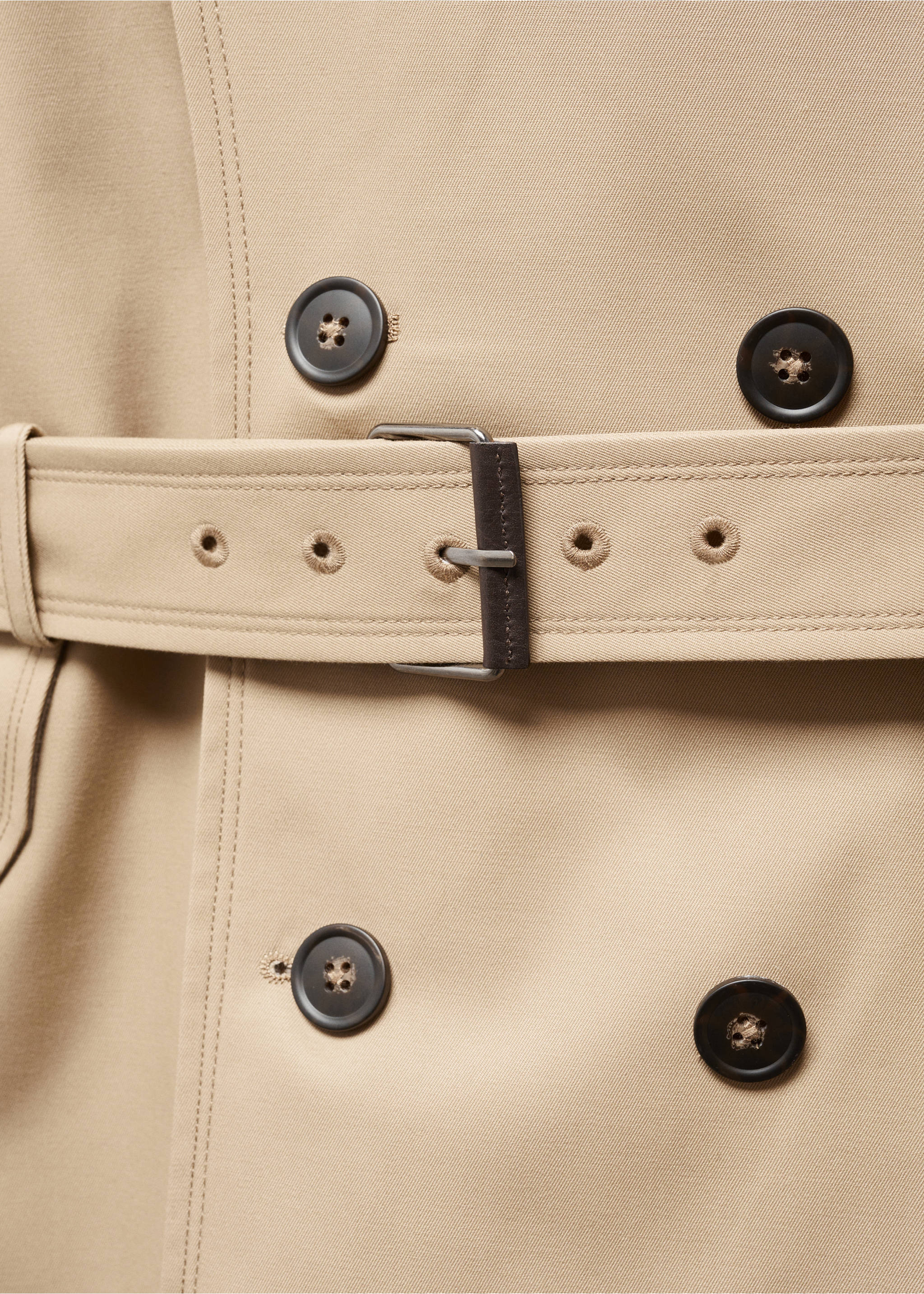 Classic water-repellent trench coat - Details of the article 8, Medium Brown. Ref: 57094384-00.