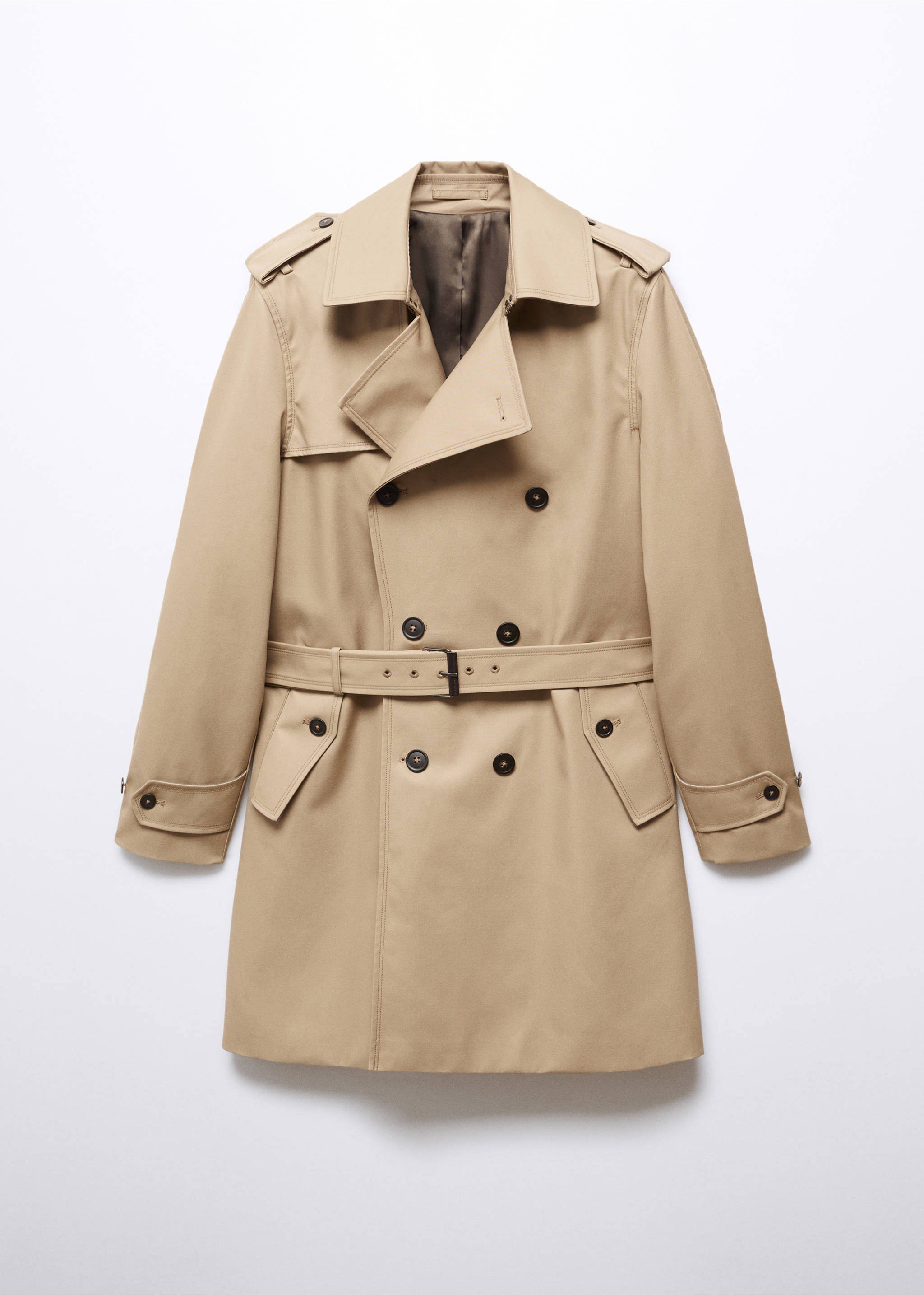Klassischer wasserabweisender Trenchcoat - Artikel ohne Model, Mittelbraun. Ref: 57094384-00.