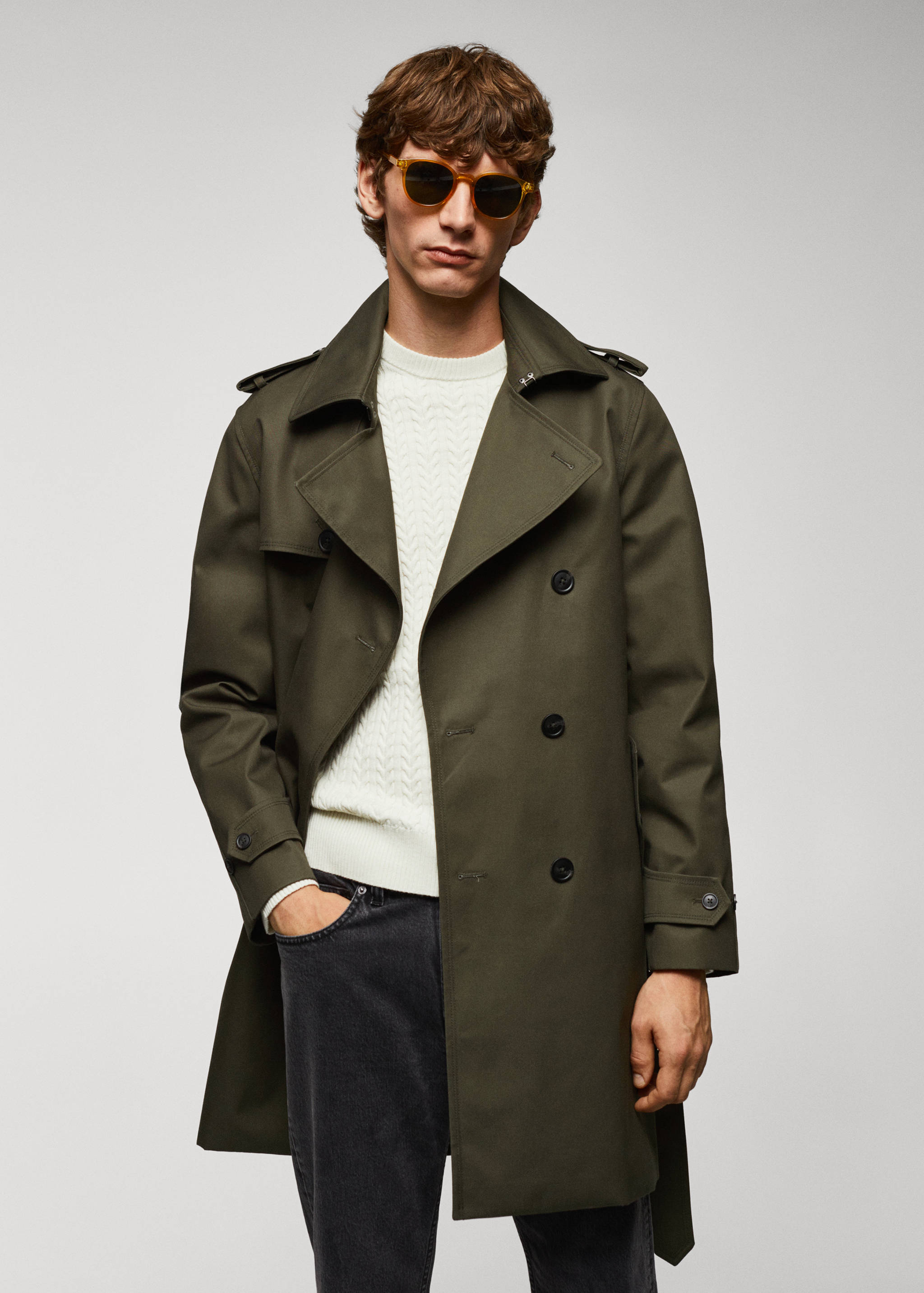 Classic water-repellent trench coat - Medium plane