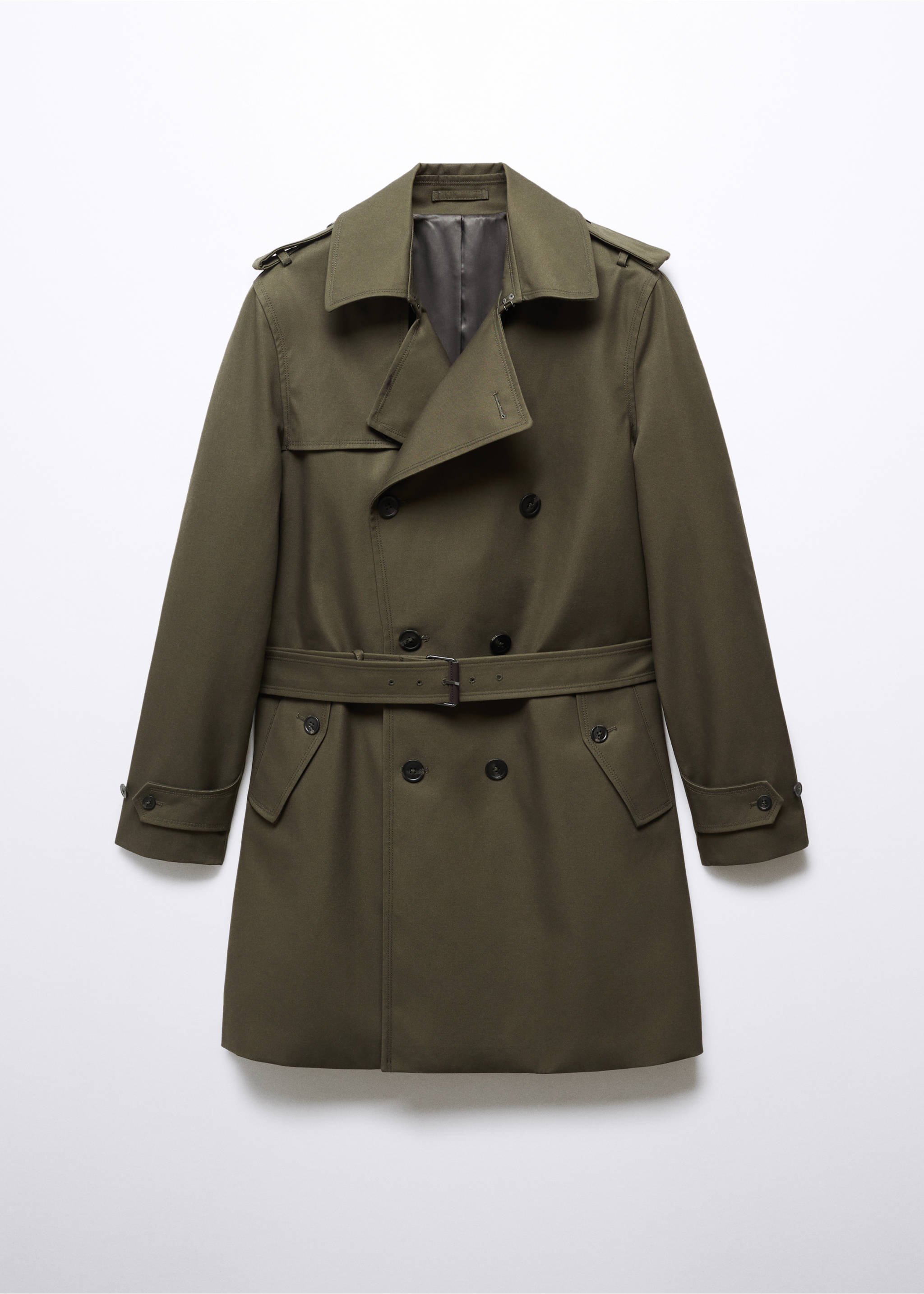 Klassischer wasserabweisender Trenchcoat - Artikel ohne Model, Khaki. Ref: 57094384-00.