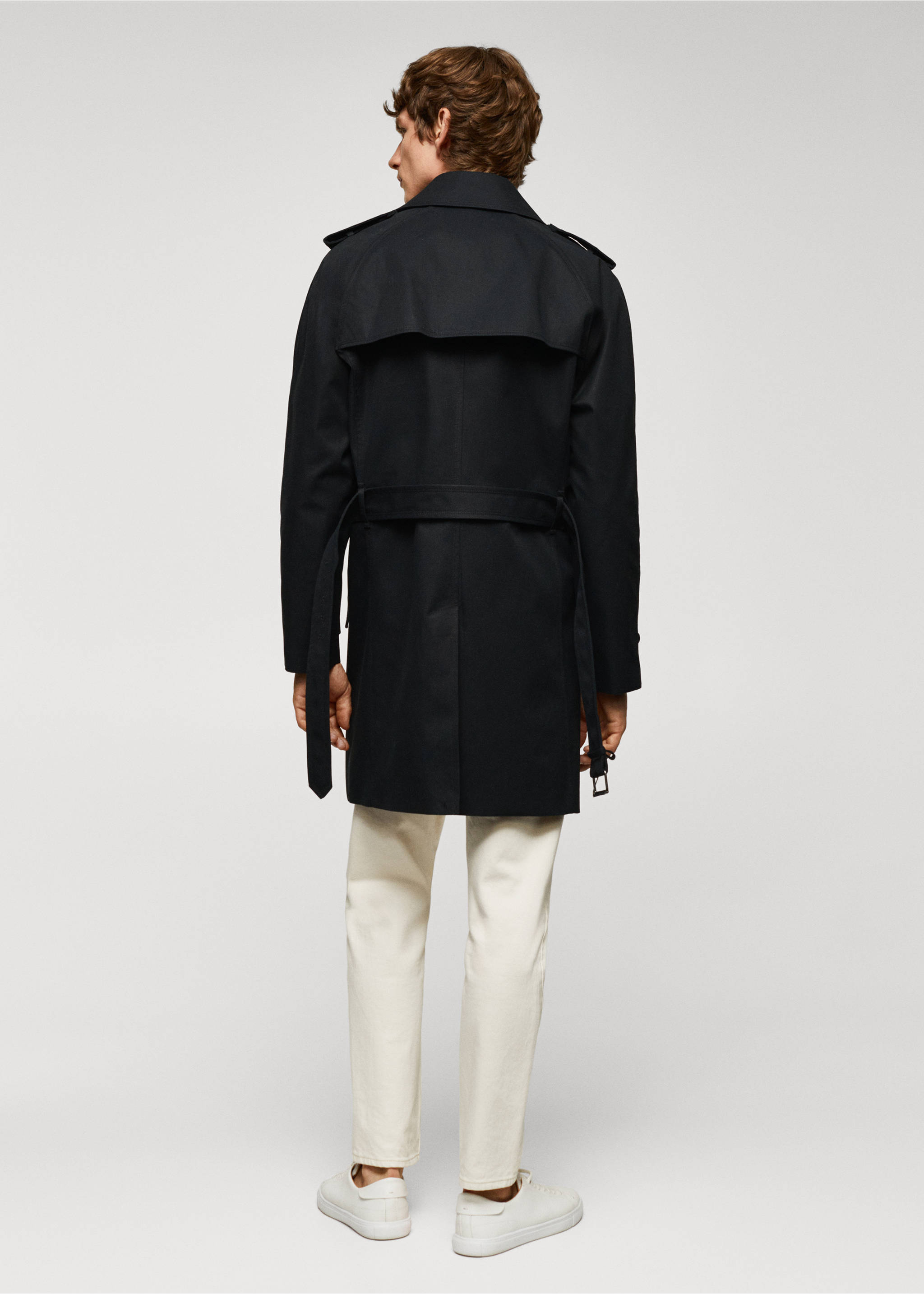 Classic water-repellent trench coat - Reverse of the article, Black. Ref: 57094384-00.