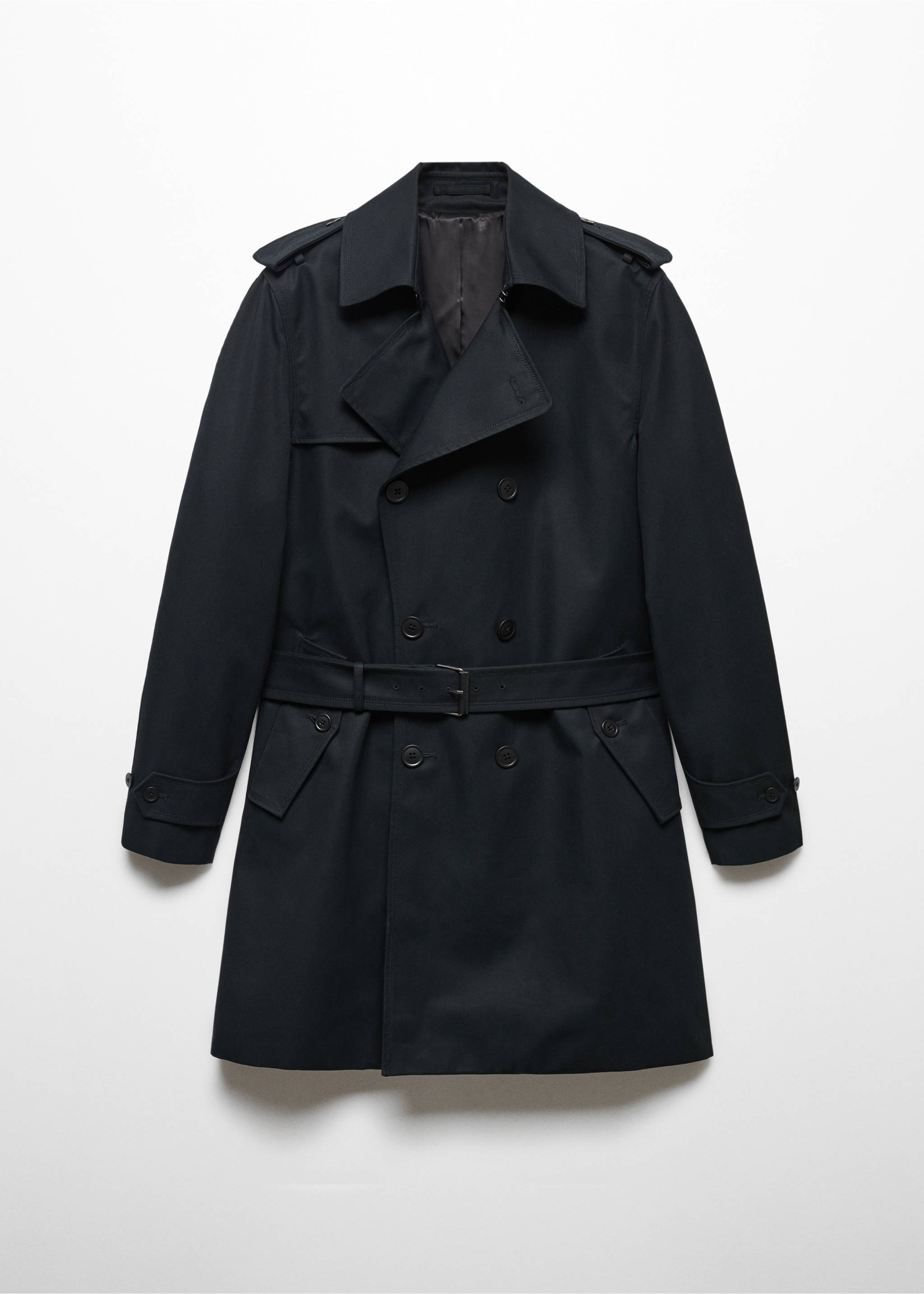 Classic water-repellent trench coat - Article without model, Black. Ref: 57094384-00.