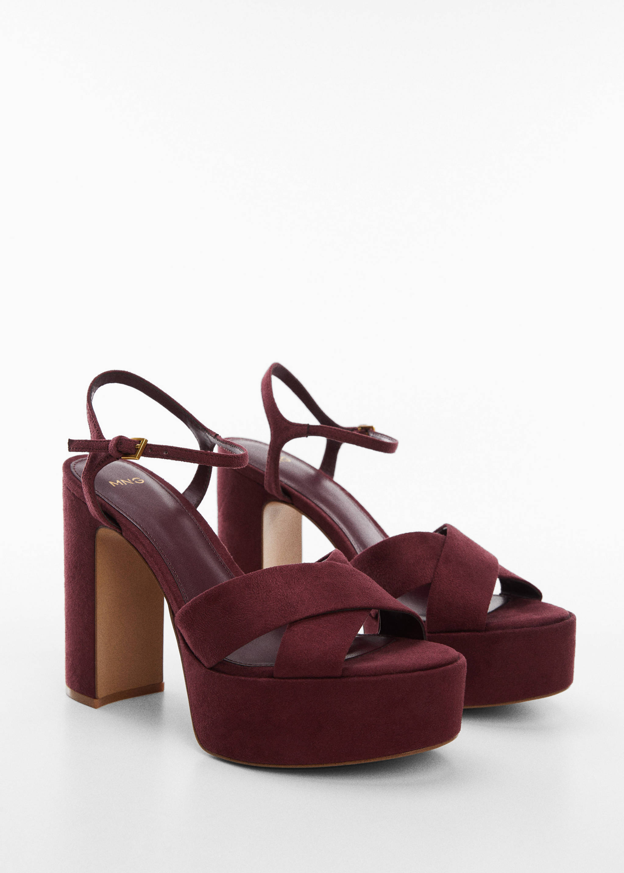 Platform sandals with crossed straps - Medium plane