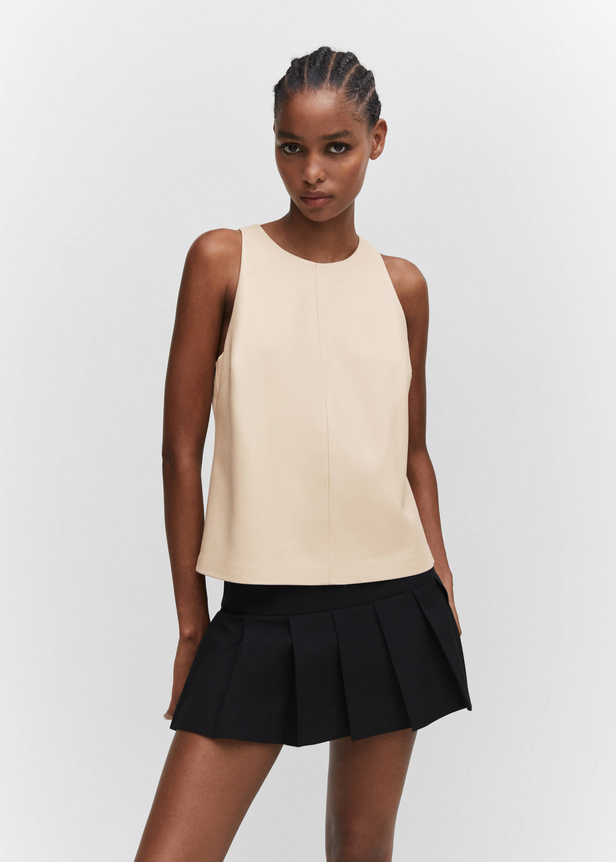 Faux-leather top - Medium plane