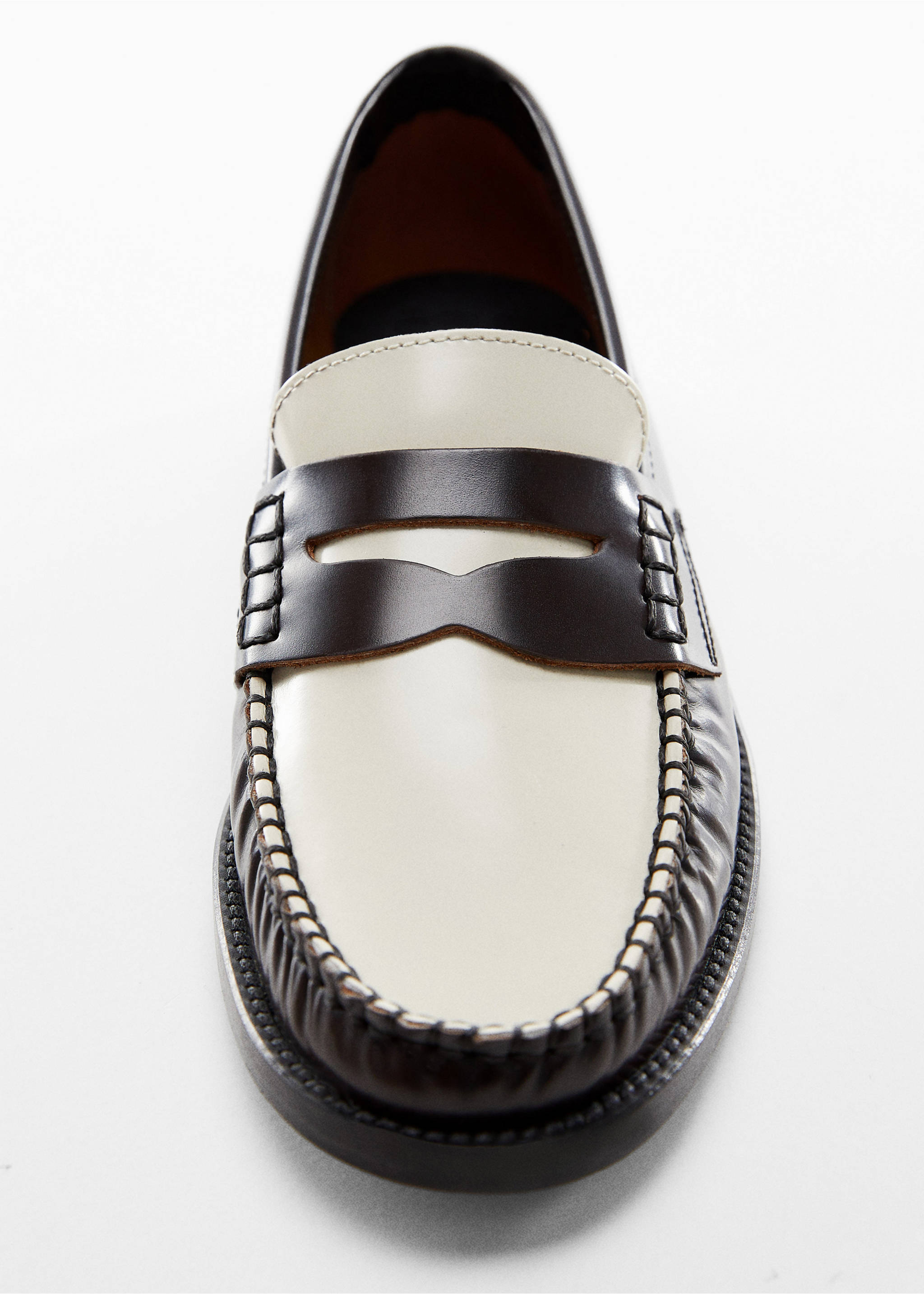 Leather penny loafers - Details of the article 5, Chocolate. Ref: 57094419-00.