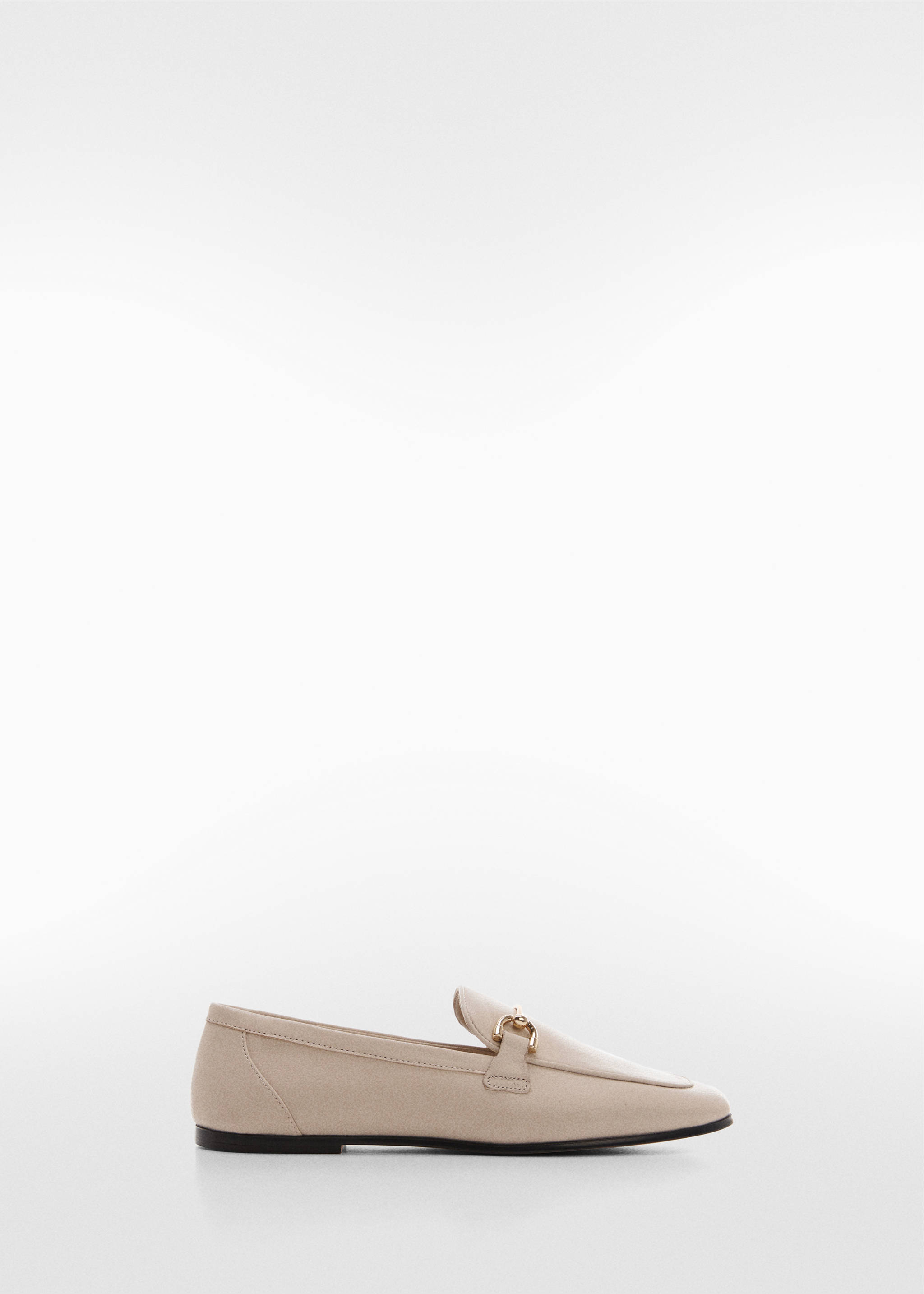Leather loafers with metallic detail - Article without model, Beige. Ref: 57094424-00.