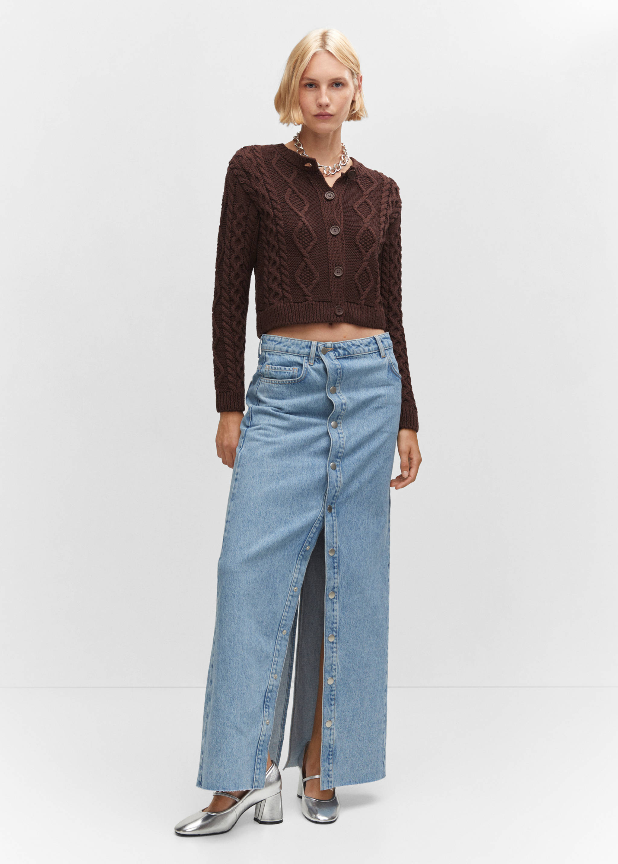 Cardigan mit Zopfmuster - Allgemeine Ansicht