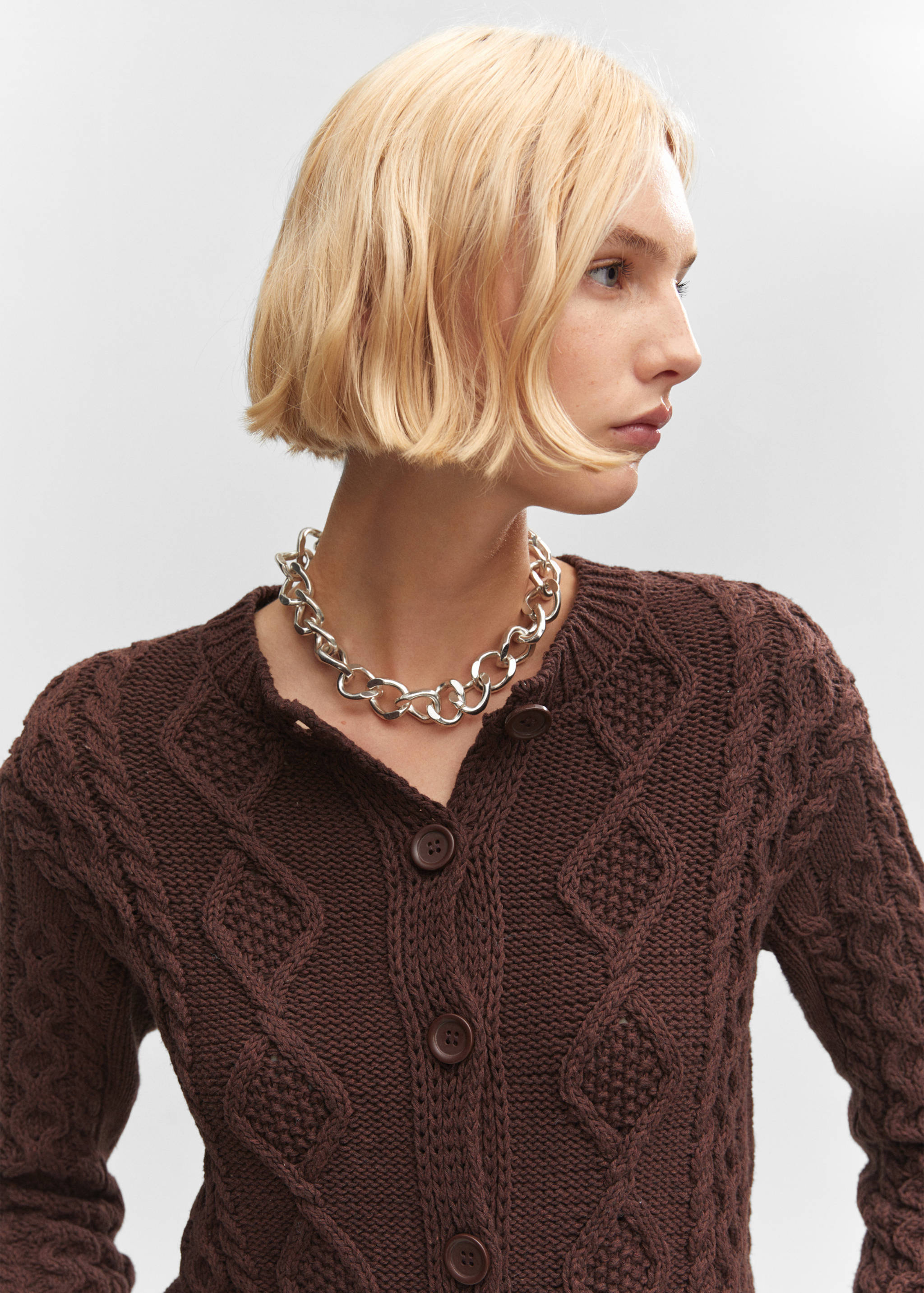 Cardigan mit Zopfmuster - Detail des Artikels 1