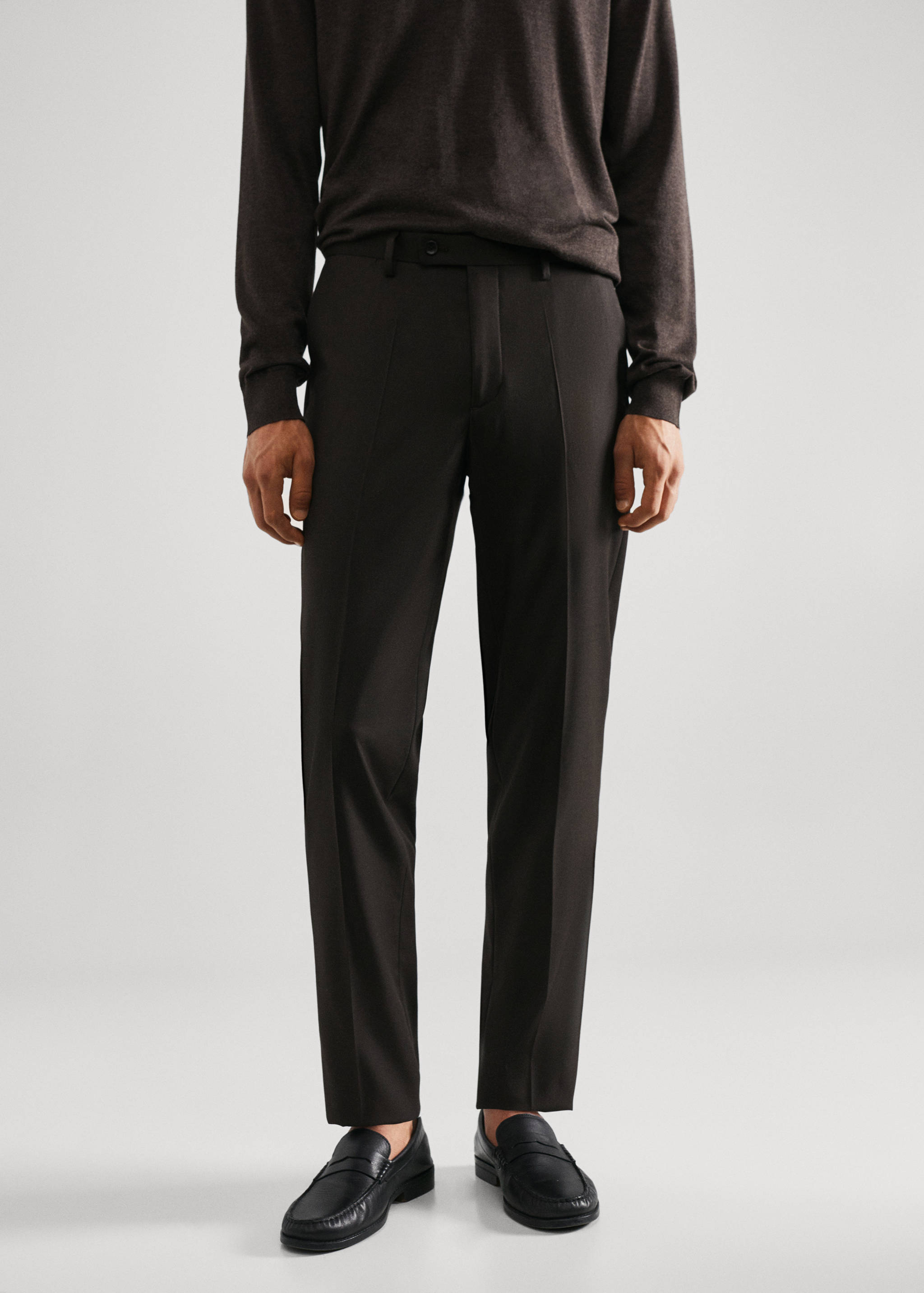 Slim fit suit trousers - Medium plane