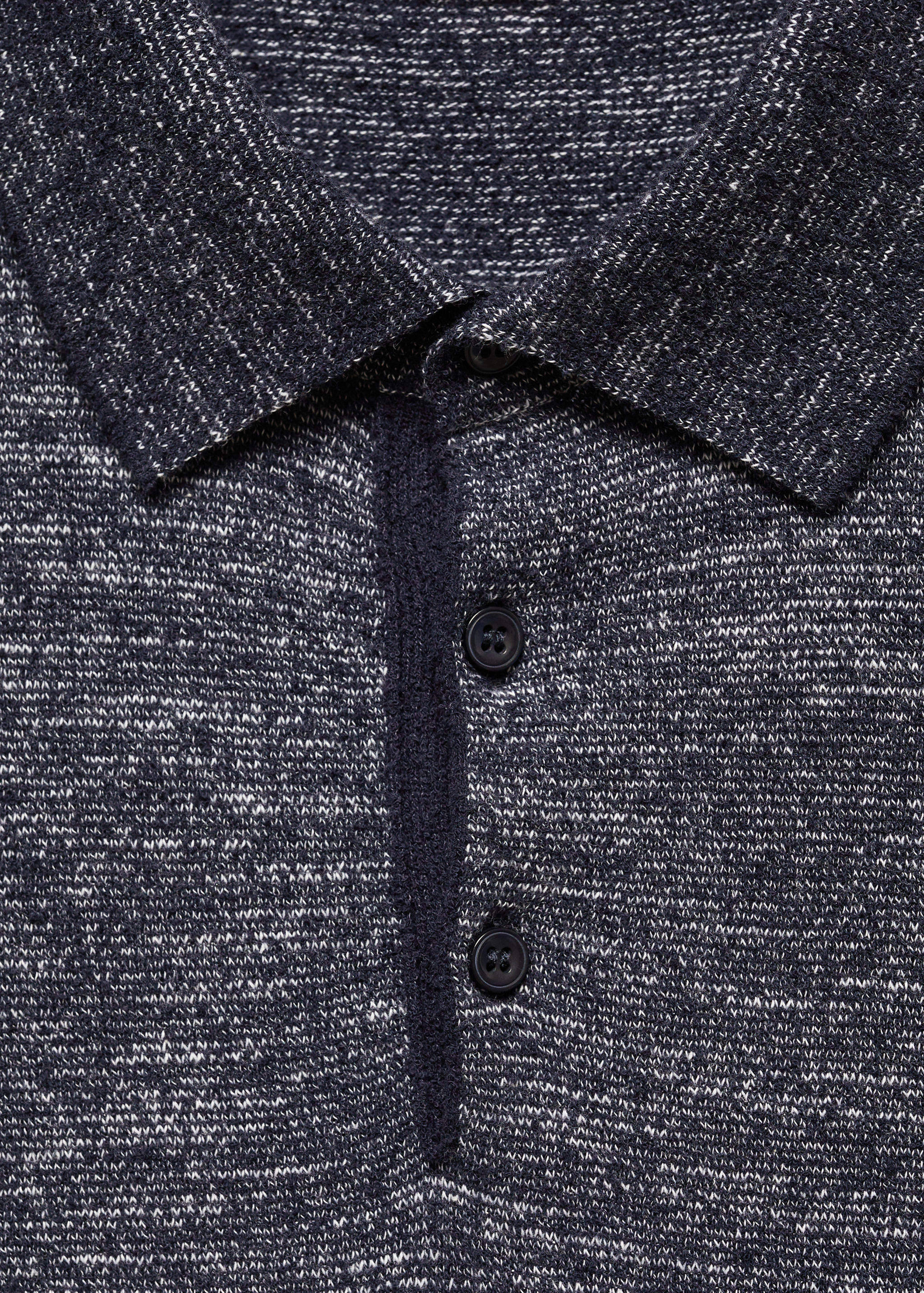 Meliertes Baumwoll-Poloshirt aus Strick - Detail des Artikels 8