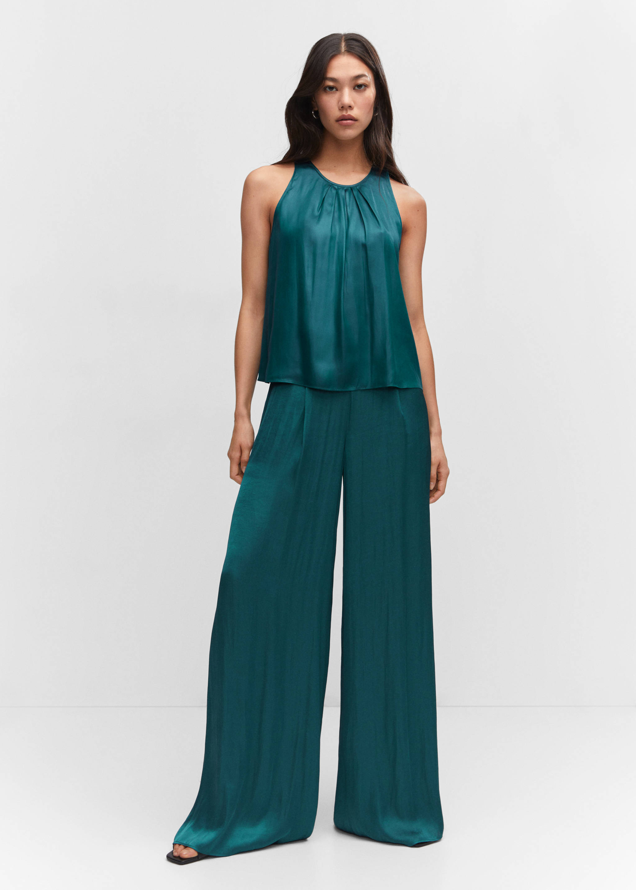 Satin top with pleated detail - General plane