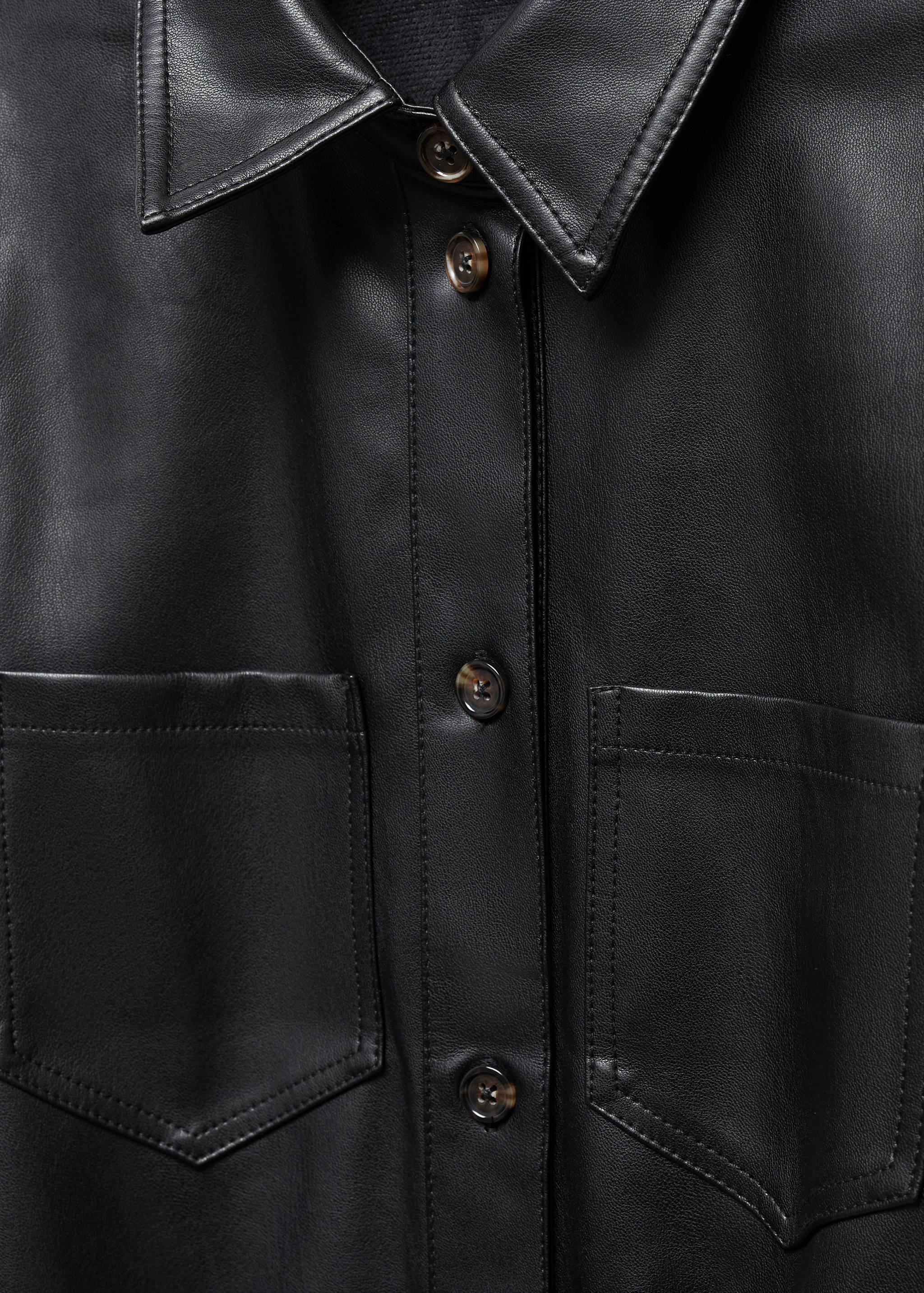 Faux-leather shirt dress - Details of the article 8