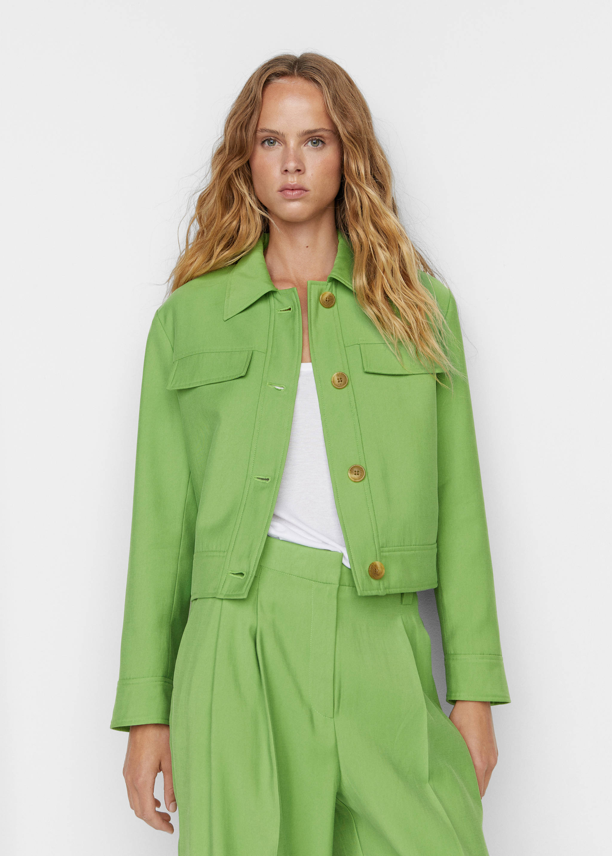 Wide leg pleated trousers - Details of the article 1