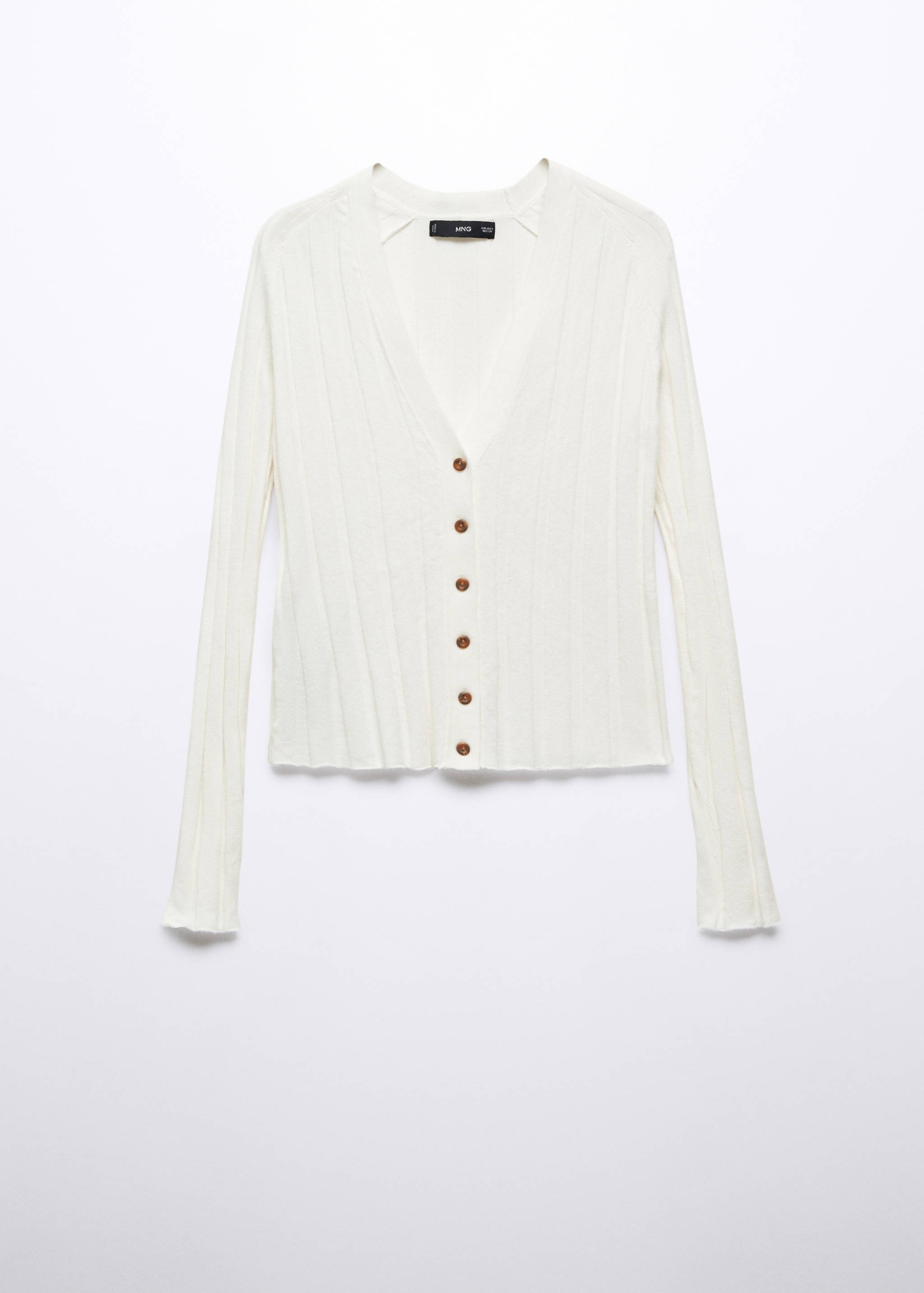 Buttoned ribbed cardigan - Article without model