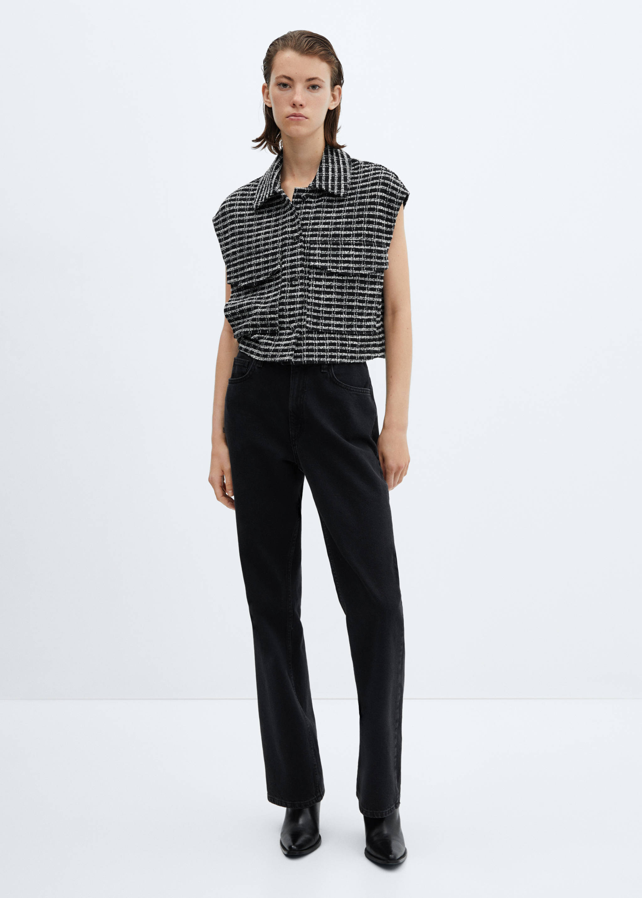 Oversized tweed  vest - General plane