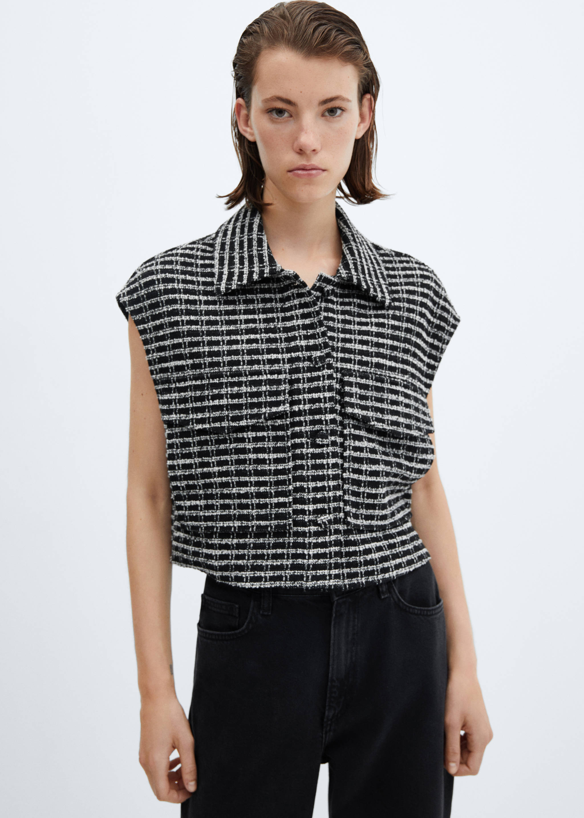 Oversized tweed  vest - Medium plane