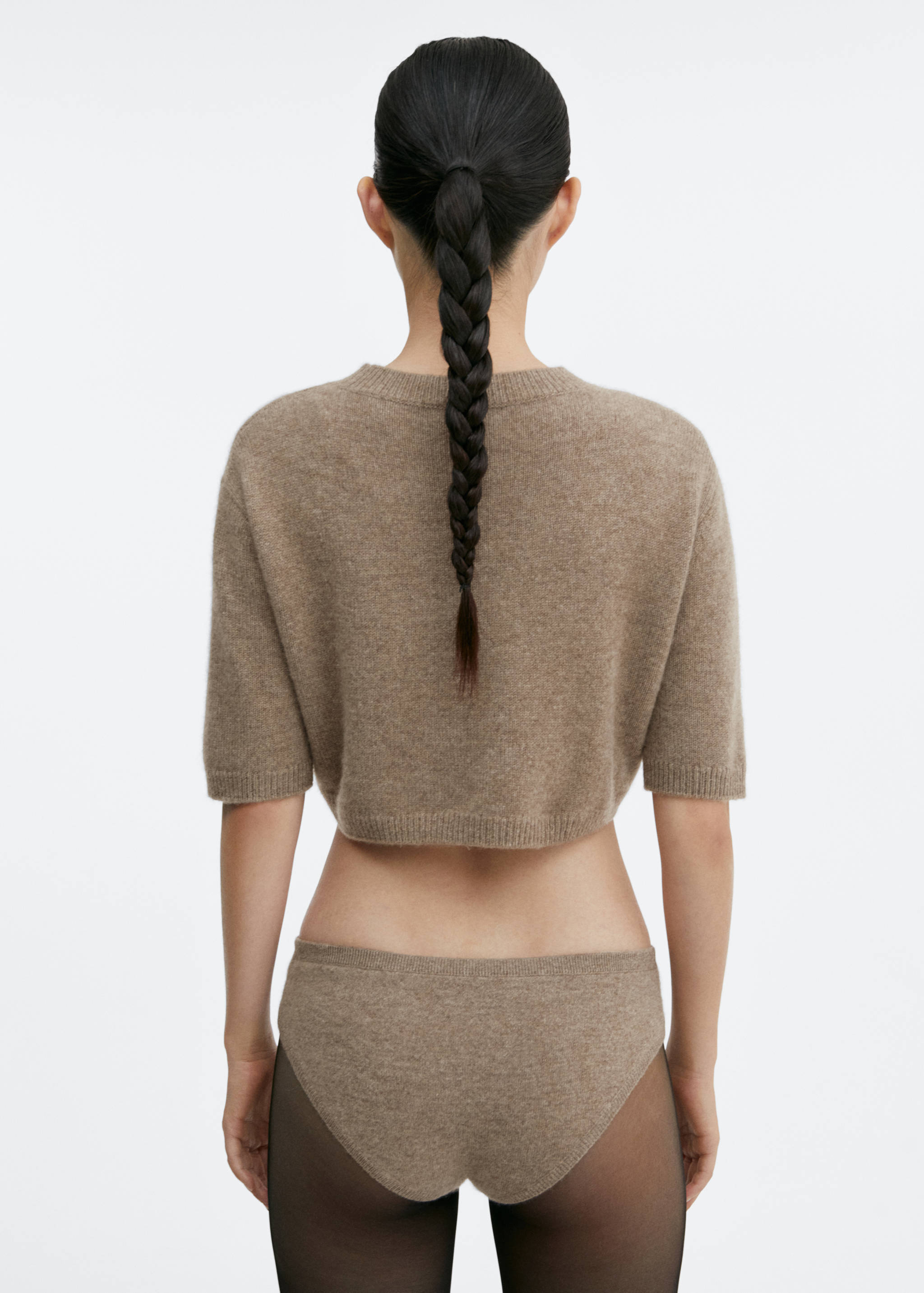 Cashmere knitted shorts - Reverse of the article