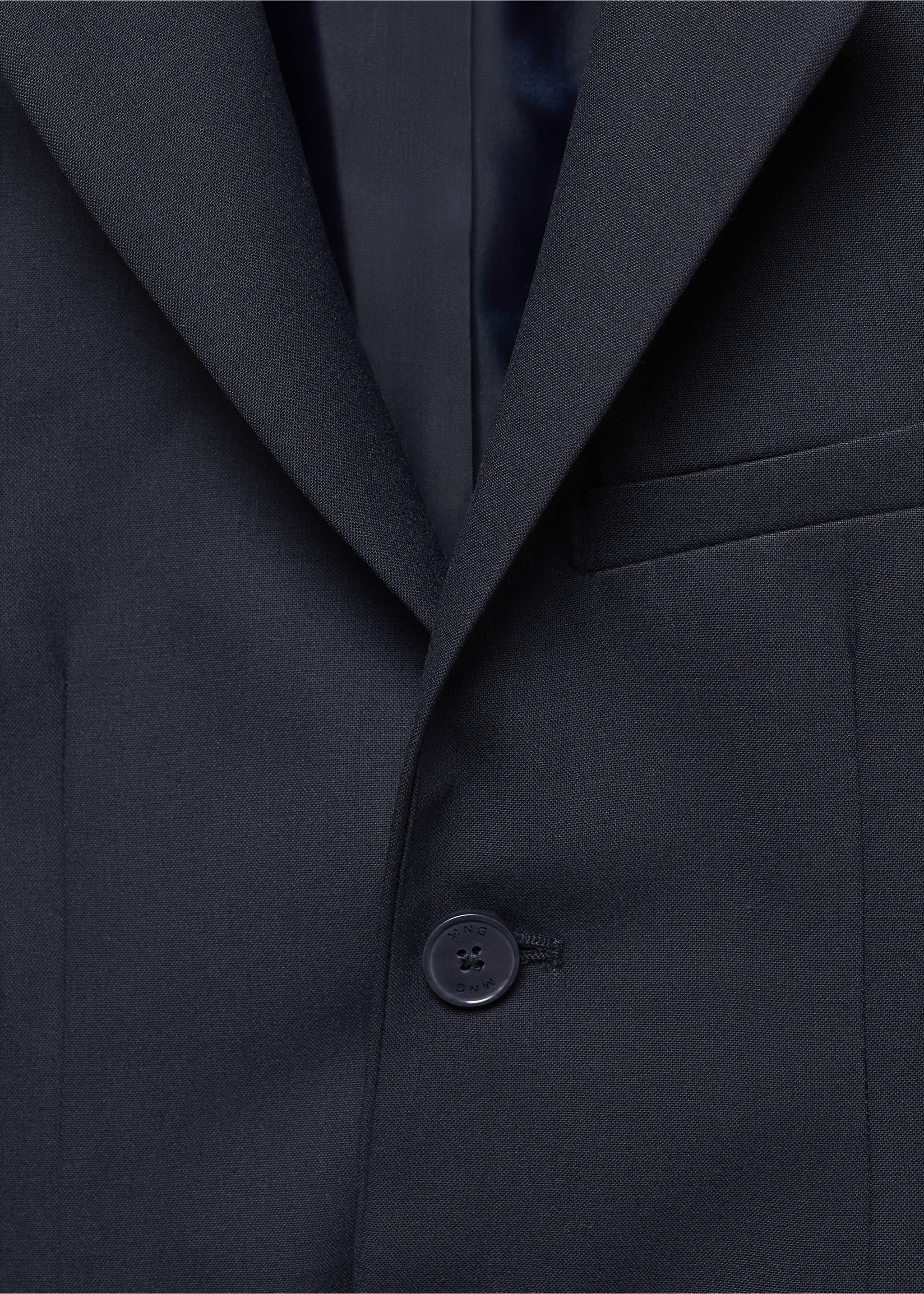 Slim-fit suit jacket - Details of the article 8, Navy. Ref: 57095806-00.