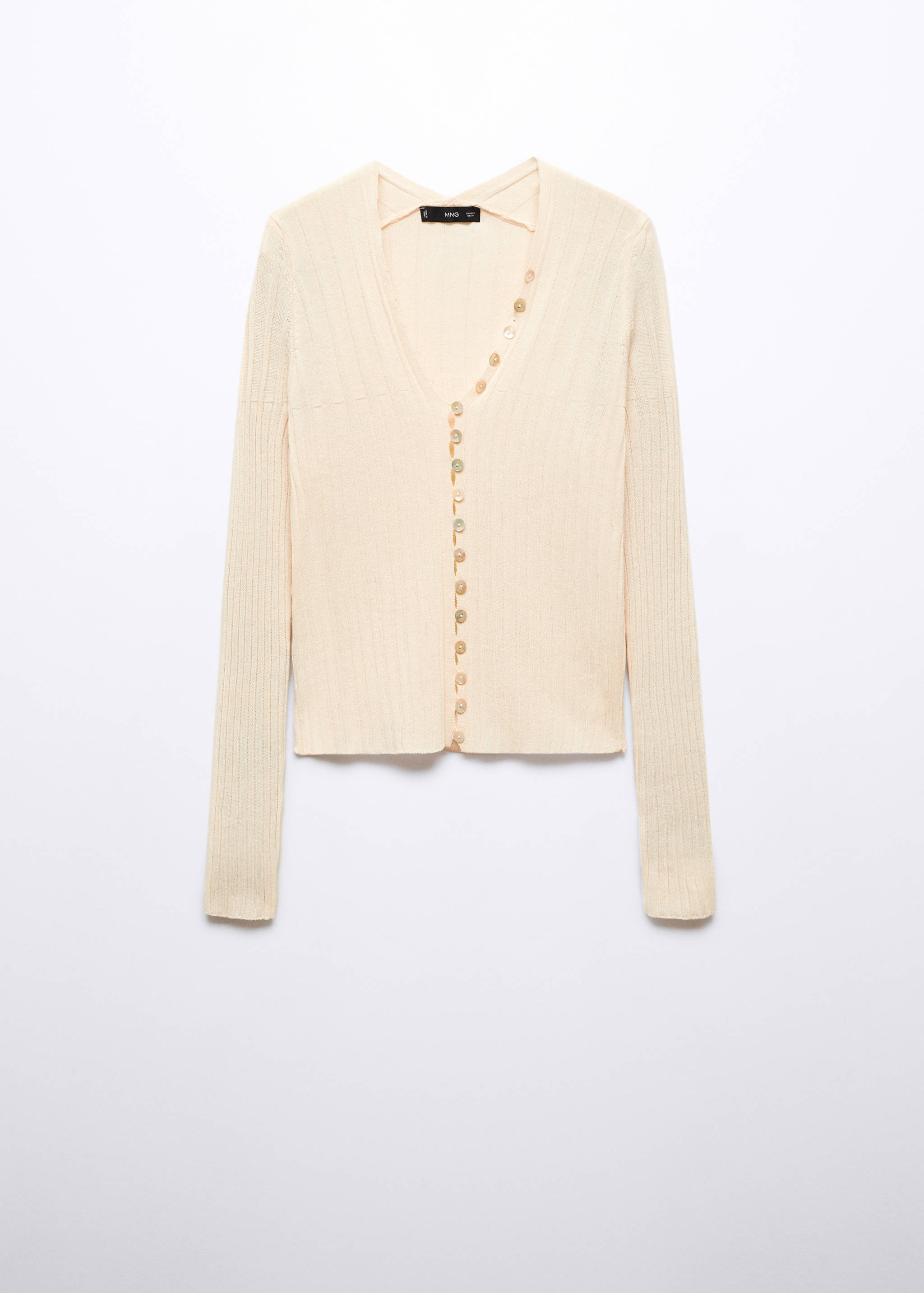 Buttoned ribbed cardigan - Article without model
