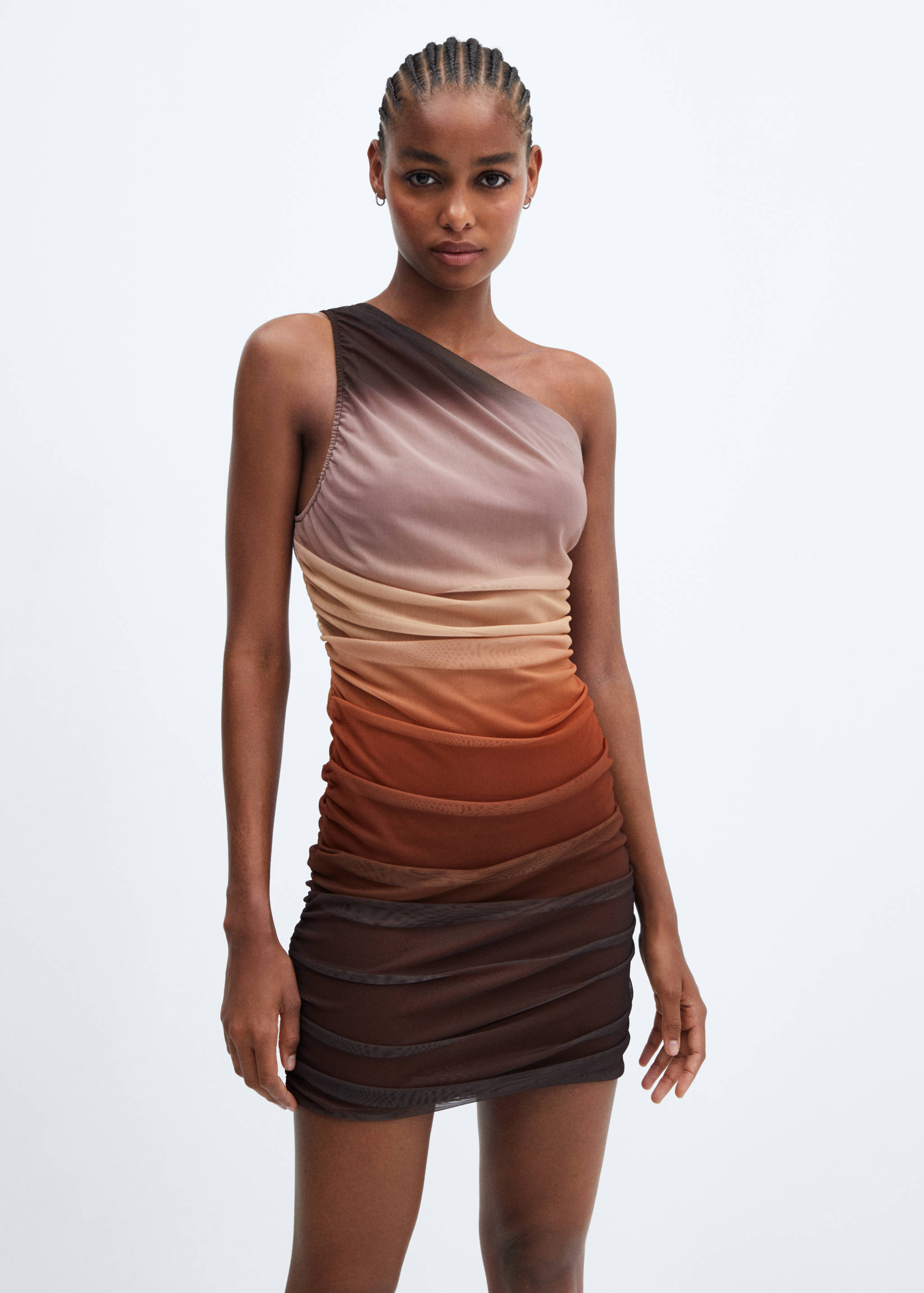 Drapiertes Kleid mit Farbverlauf - Mittlere Ansicht