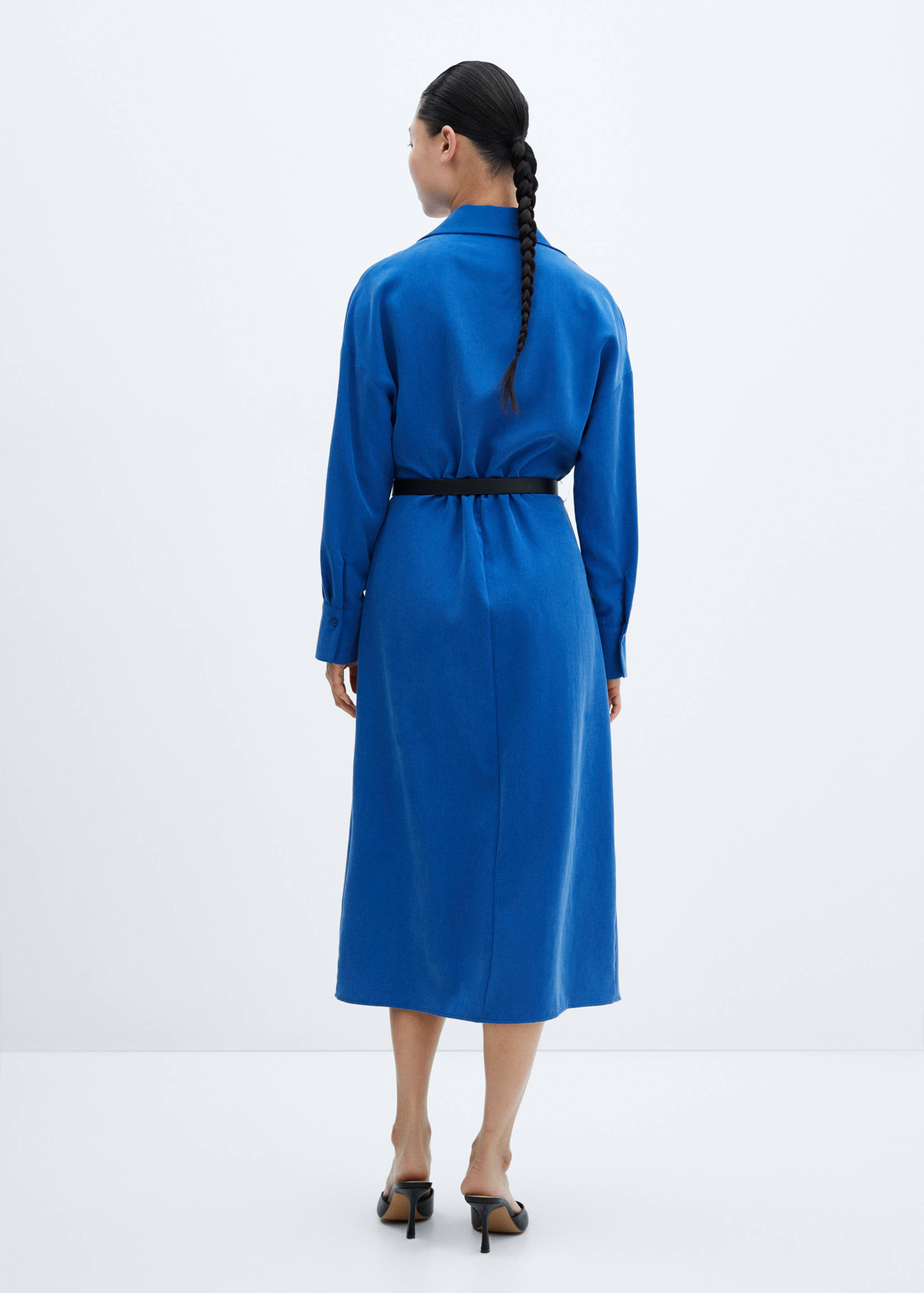 Vestido camisero cinturón - Reverso del artículo