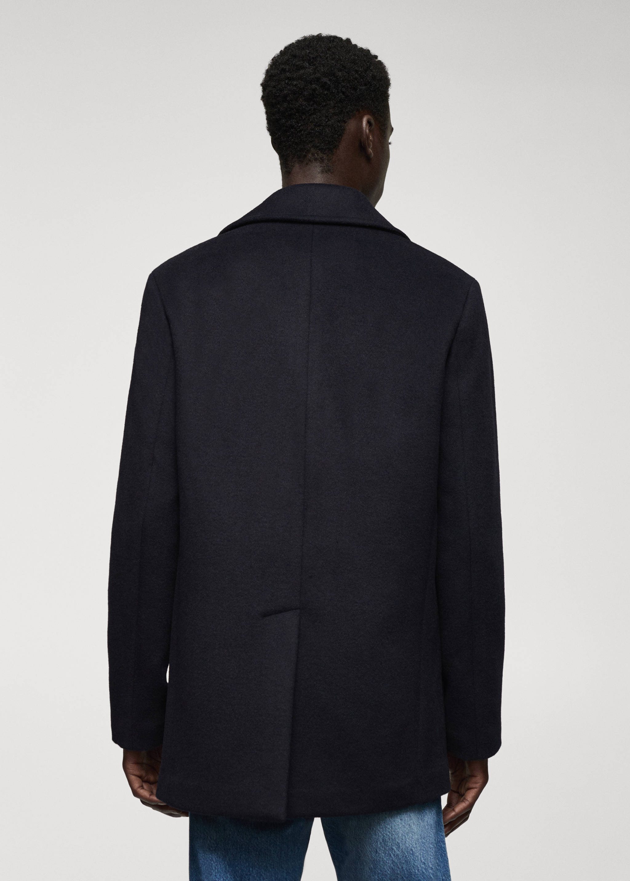 Manteau croisé laine recyclée - Verso de l’article