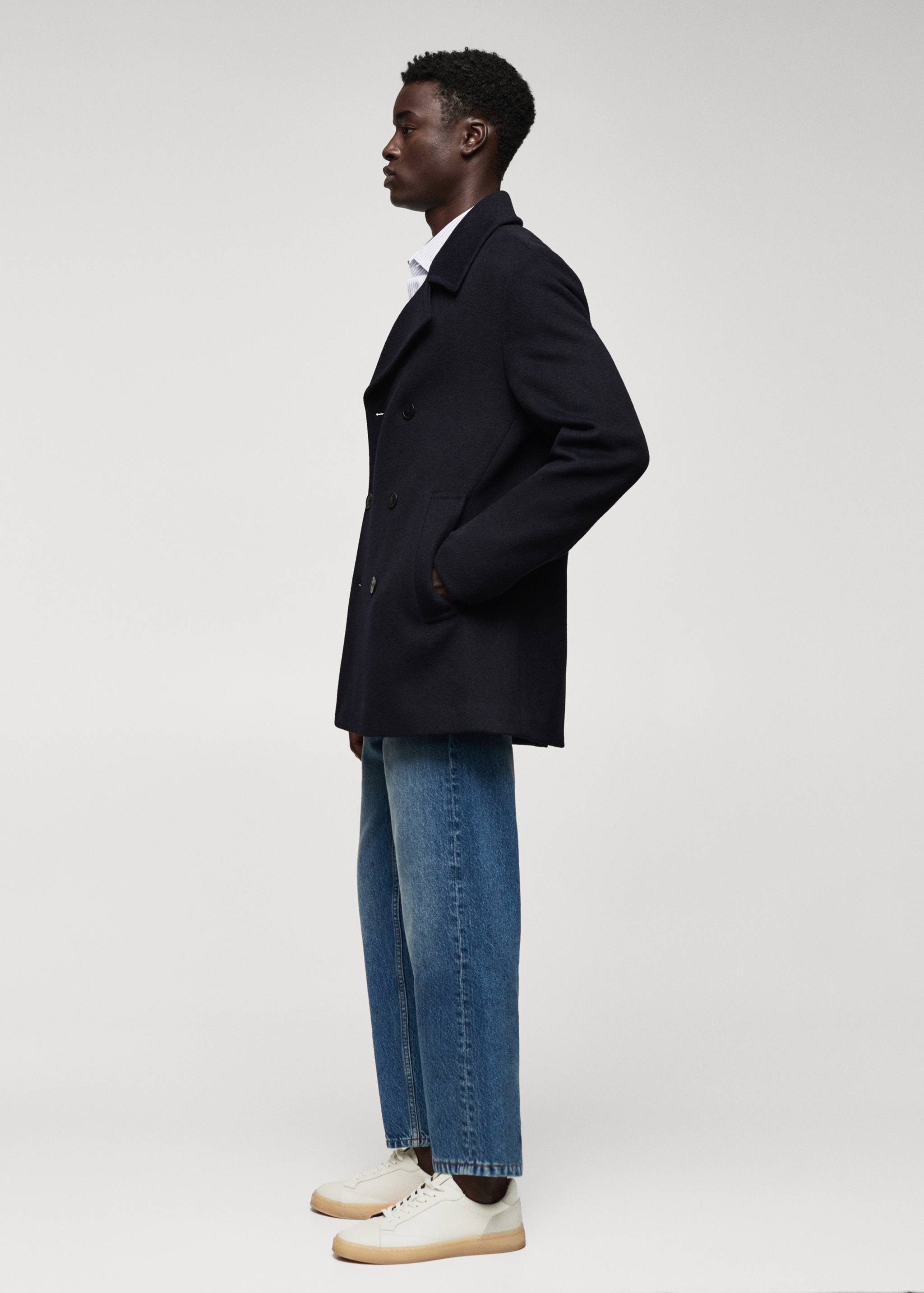 Manteau croisé laine recyclée - Détail de l'article 2