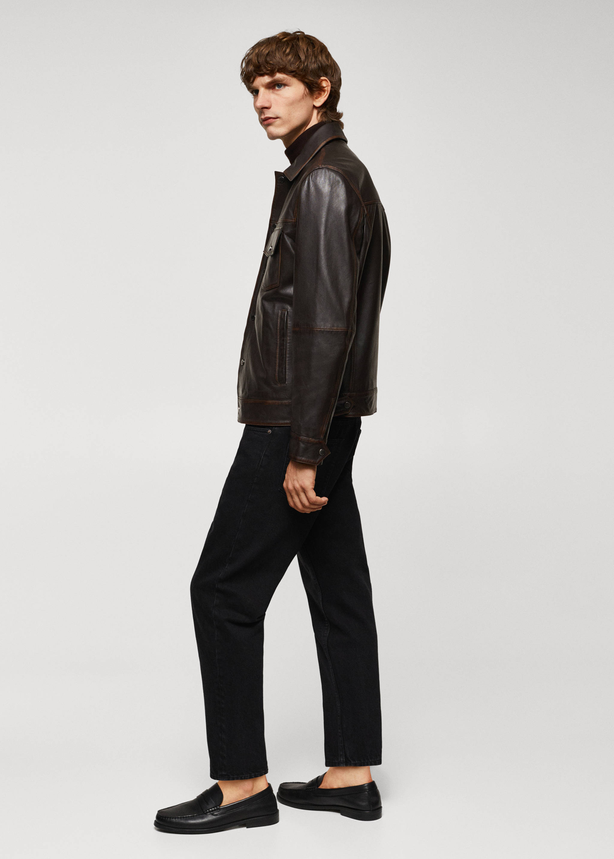 Blouson cuir effet usé - Détail de l'article 2