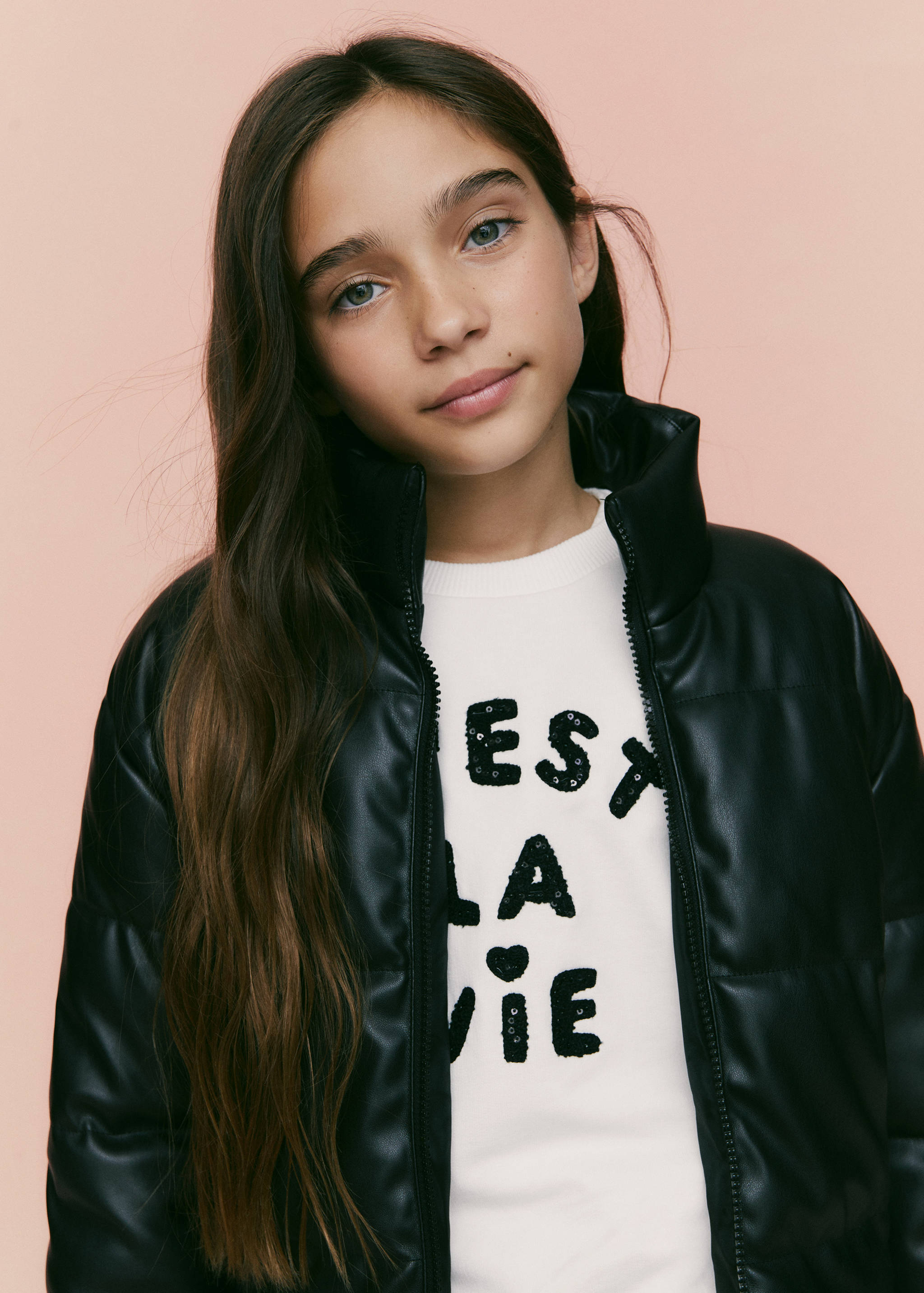 Quilted faux-leather style jacket - Details of the article 5