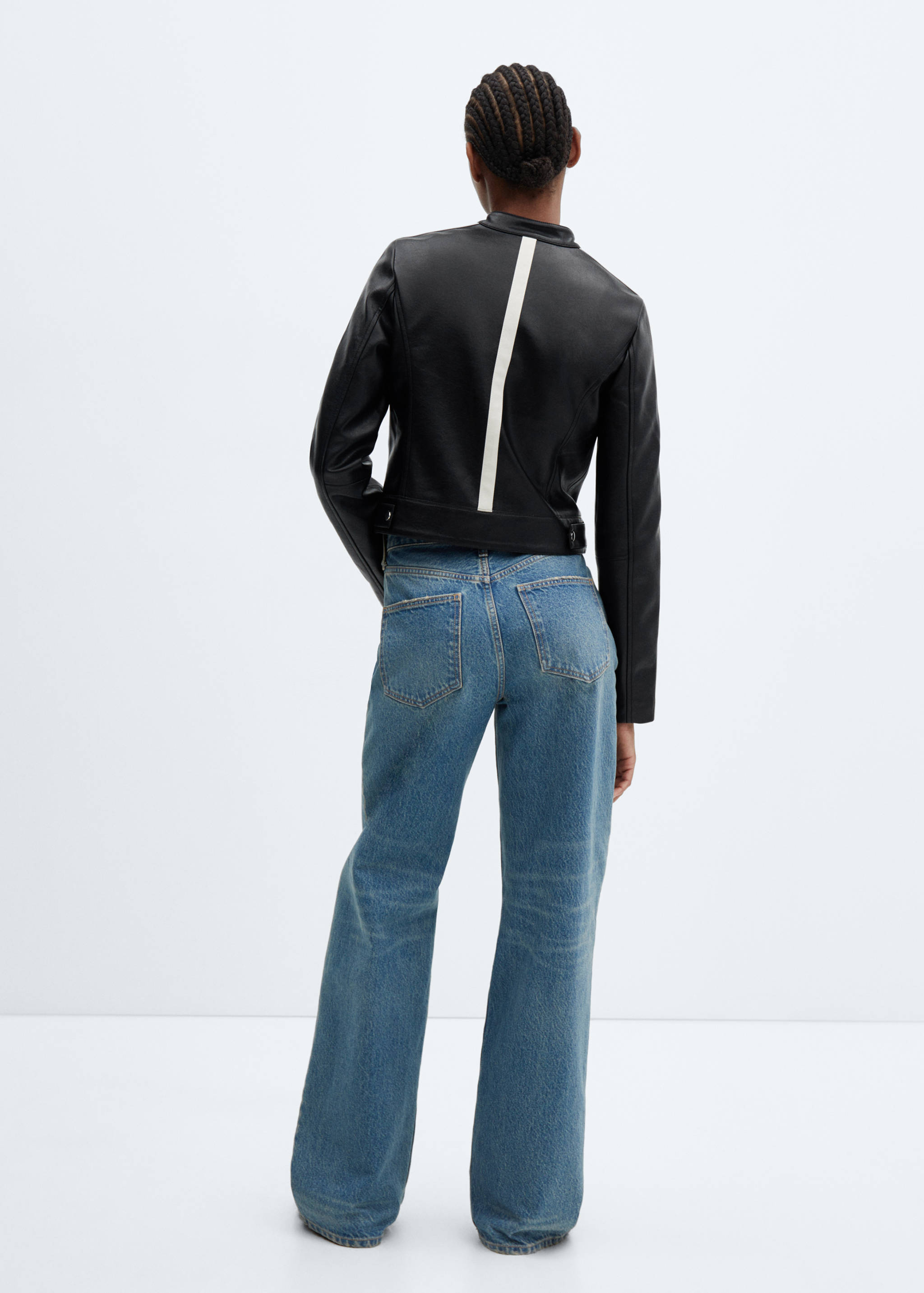 Faux-leather biker jacket - Reverse of the article