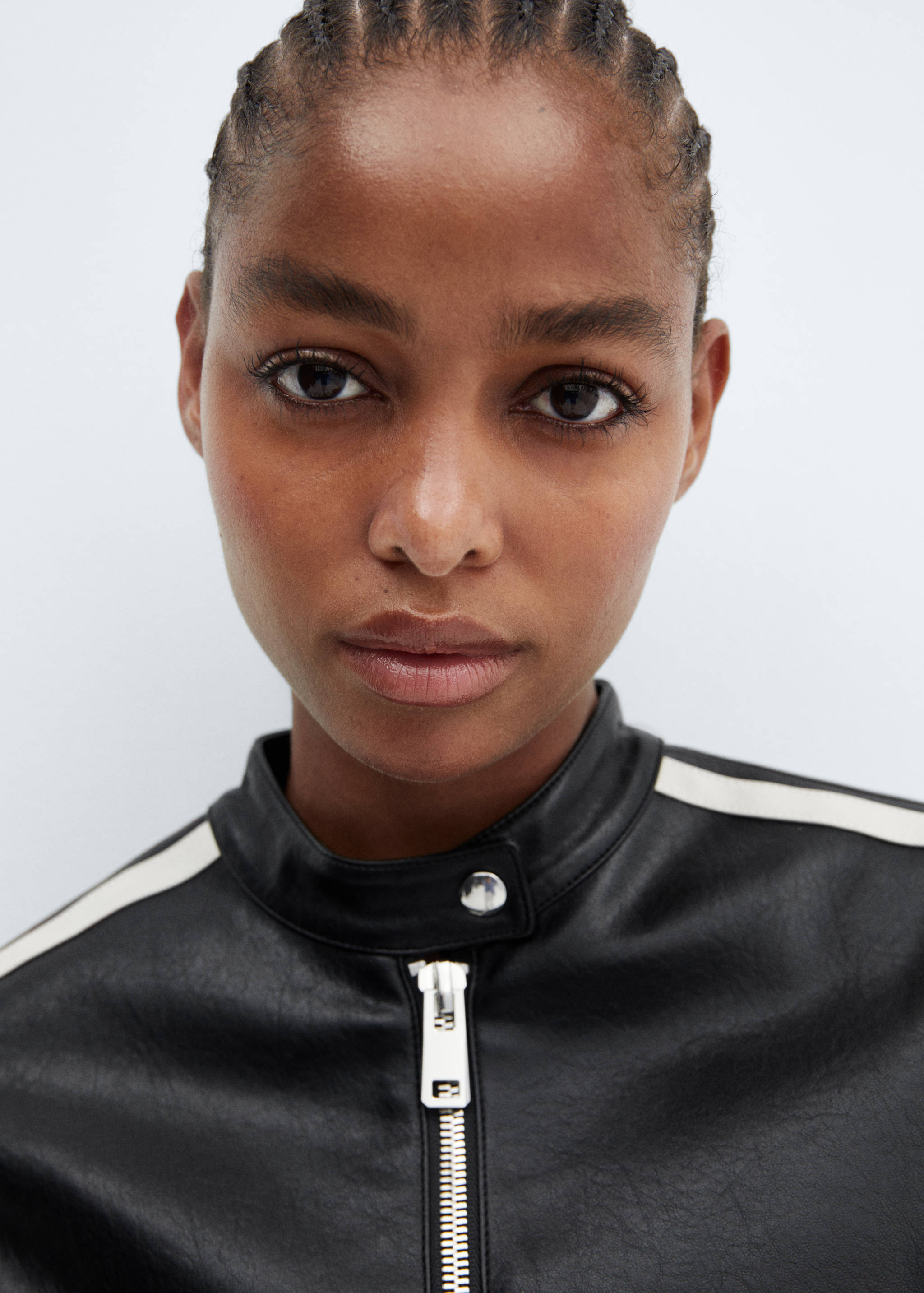 Faux-leather biker jacket - Details of the article 1