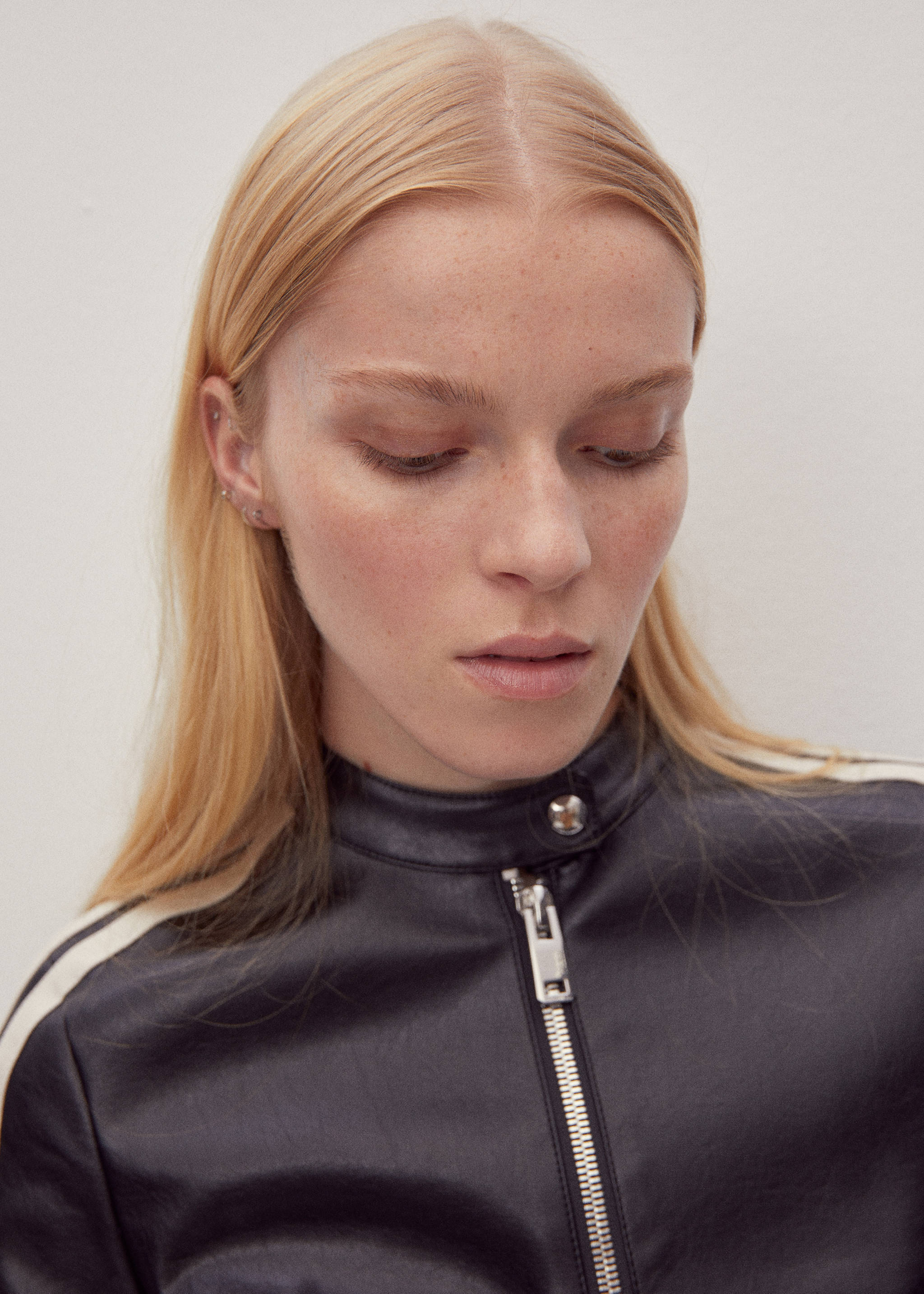 Faux-leather biker jacket - Details of the article 7