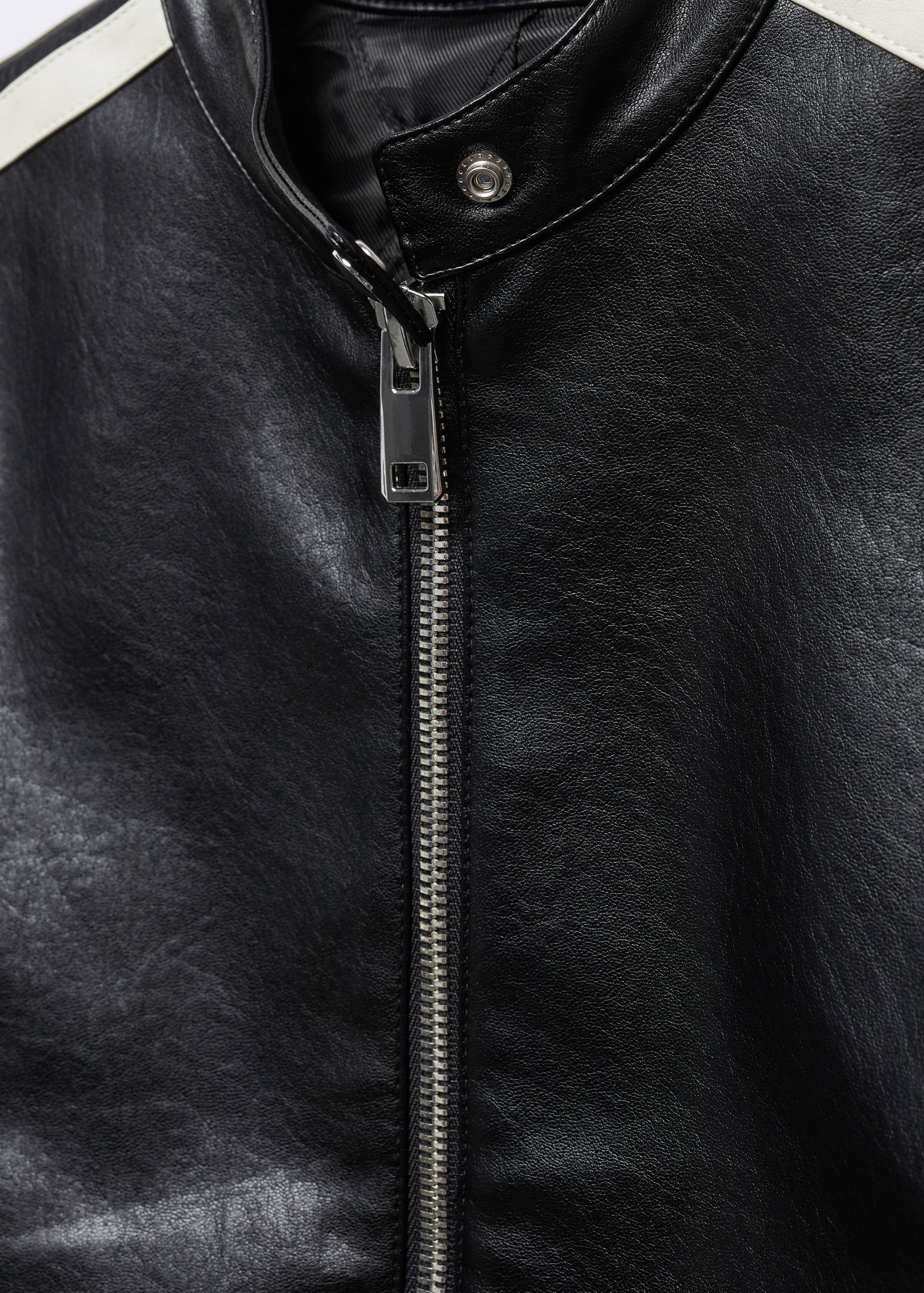 Faux-leather biker jacket - Details of the article 8