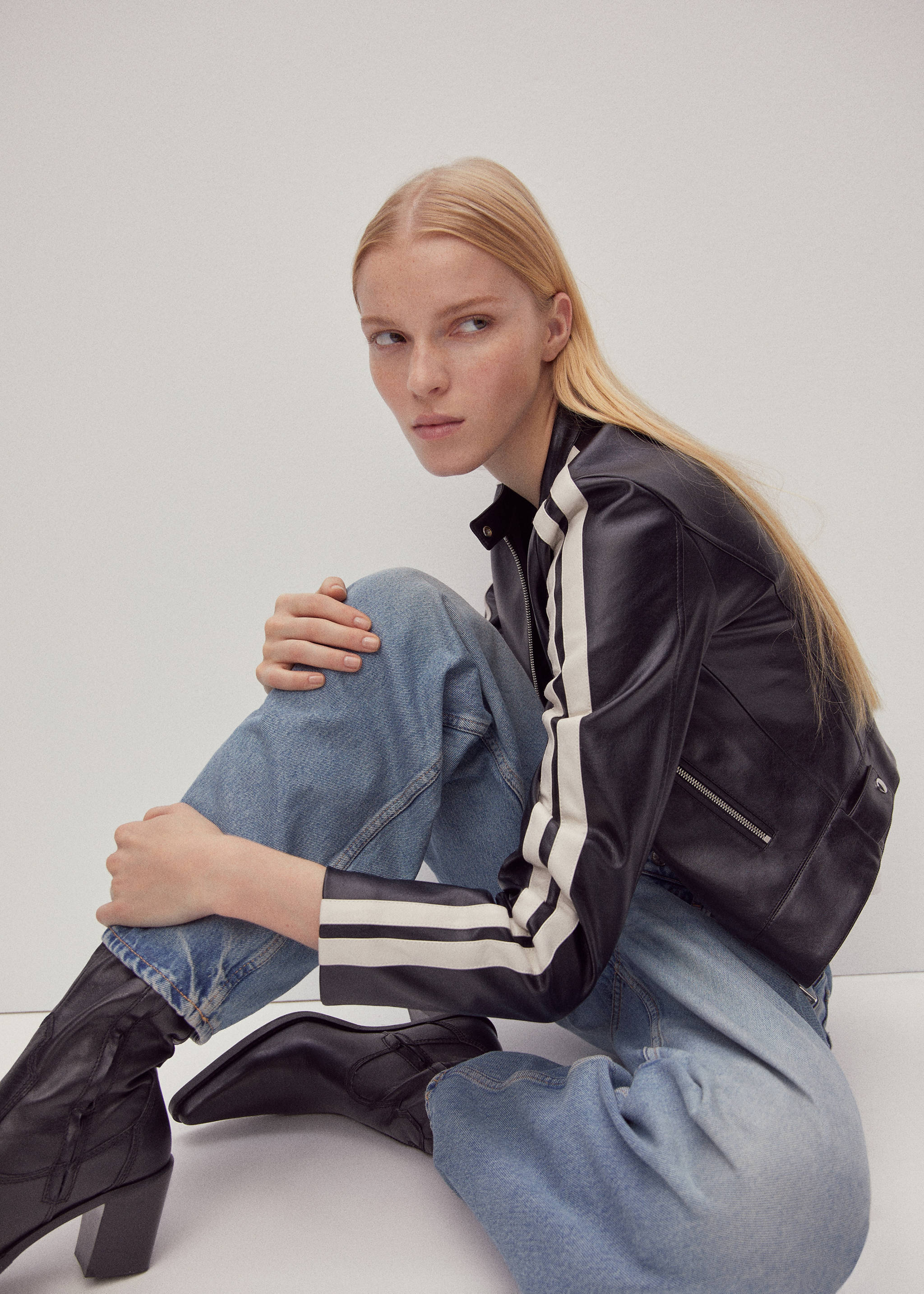 Faux-leather biker jacket - Details of the article 9