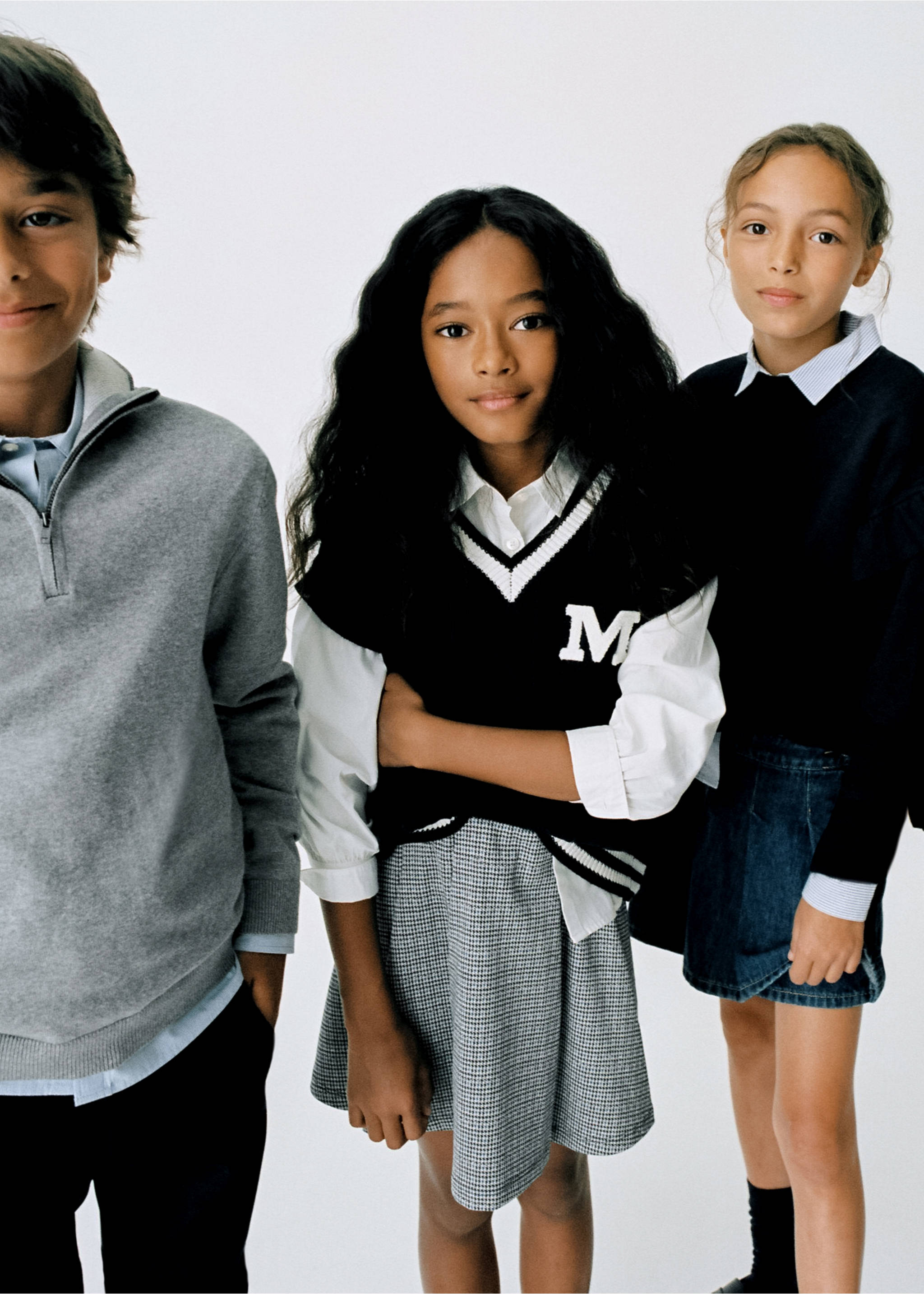 Houndstooth skirt - General plane, Navy. Ref: 57095994-00.