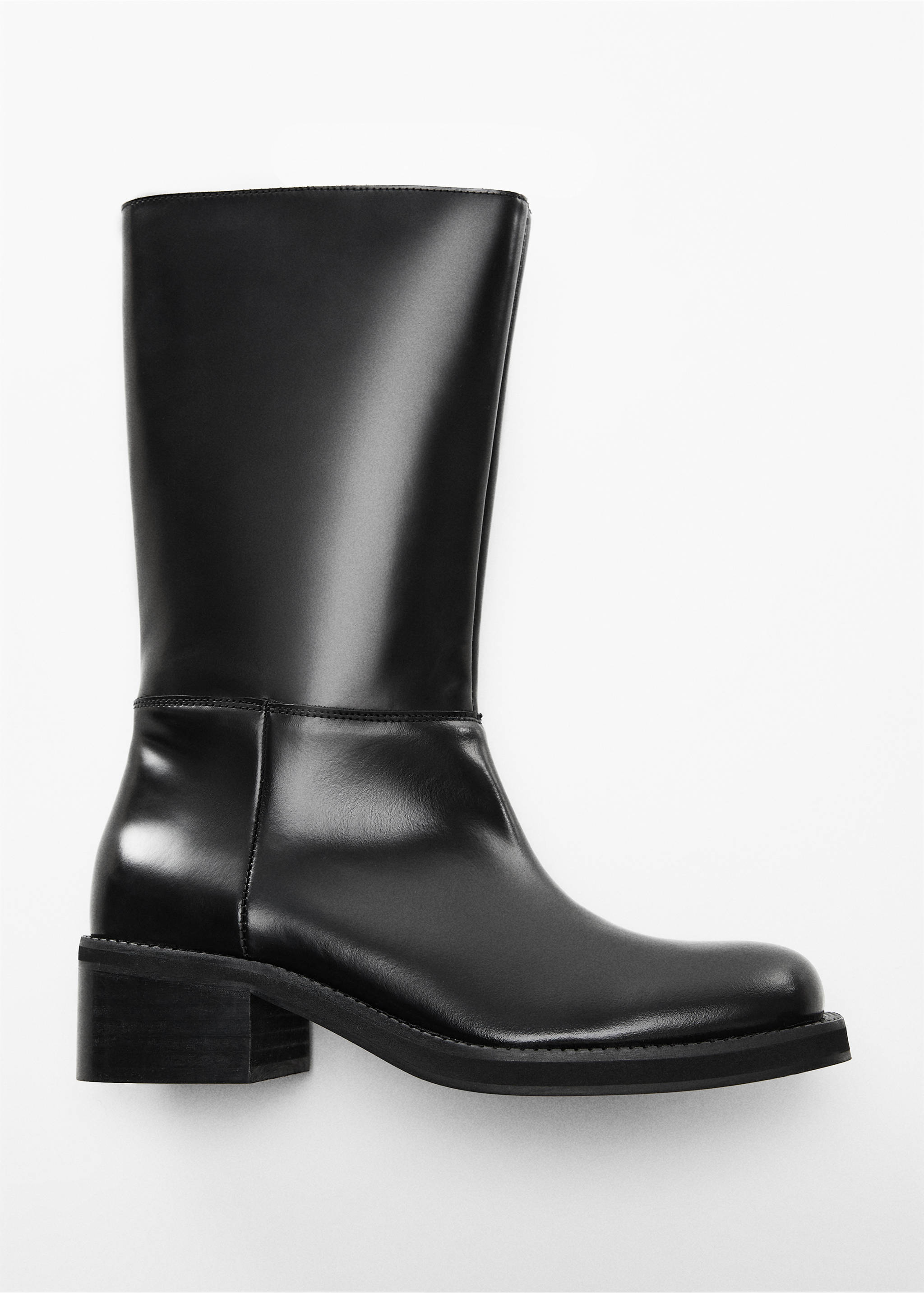 Bottes cuir fermeture Éclair - Détail de l'article 5, Noir. Ref: 57096007-00.