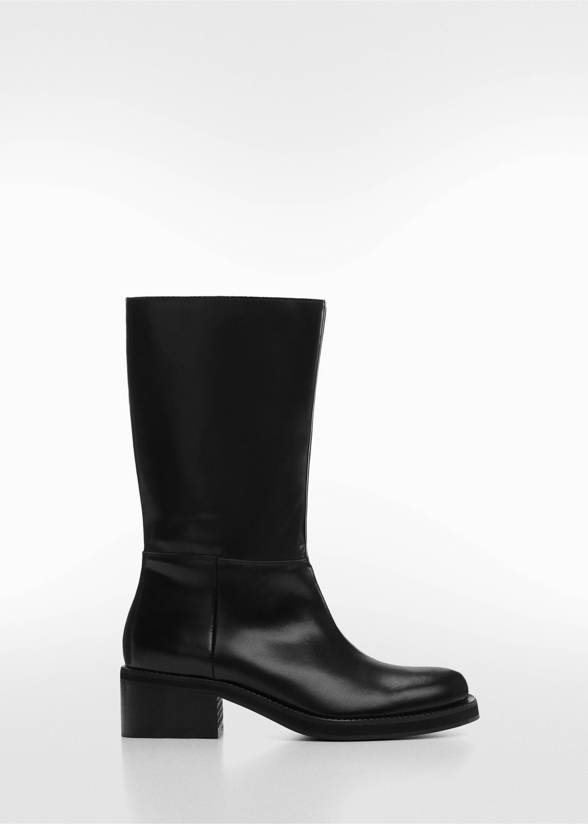 Bottes cuir fermeture Éclair - Article sans modèle, Noir. Ref: 57096007-00.